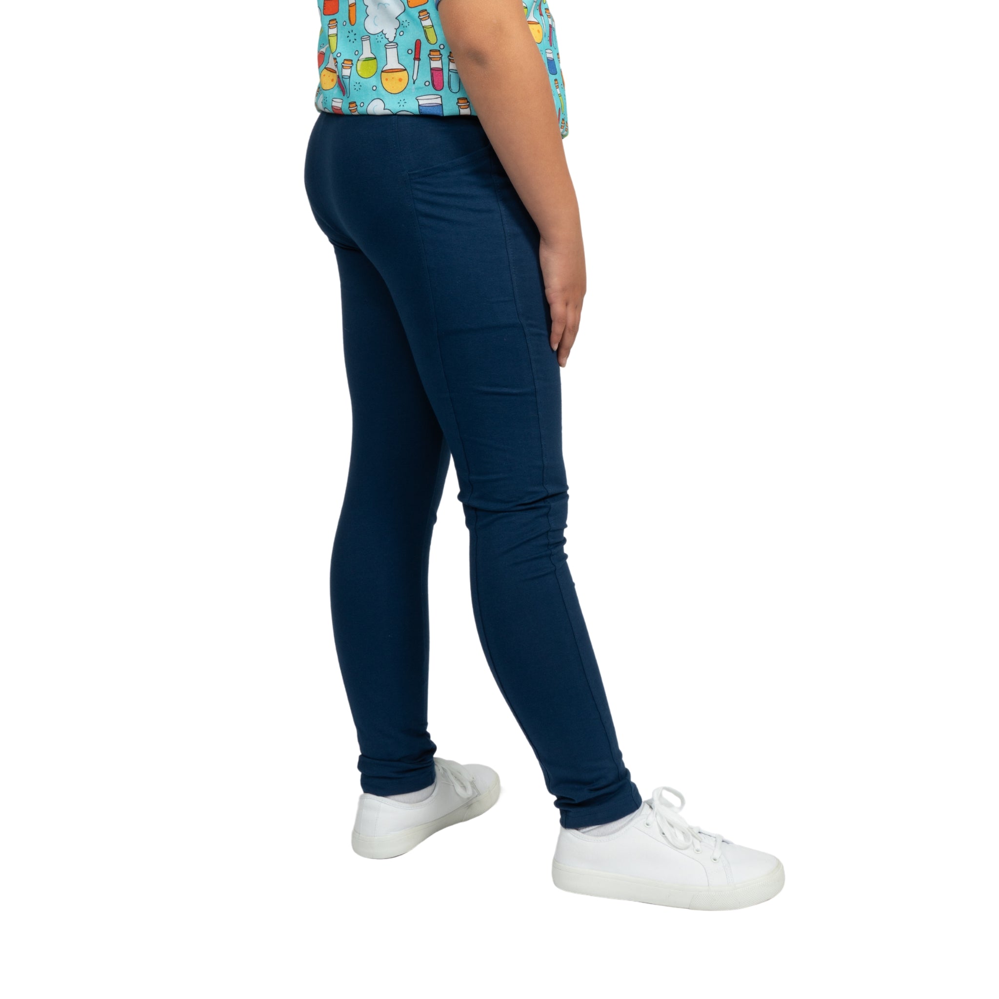 Navy Blue Kids Leggings with Pockets
