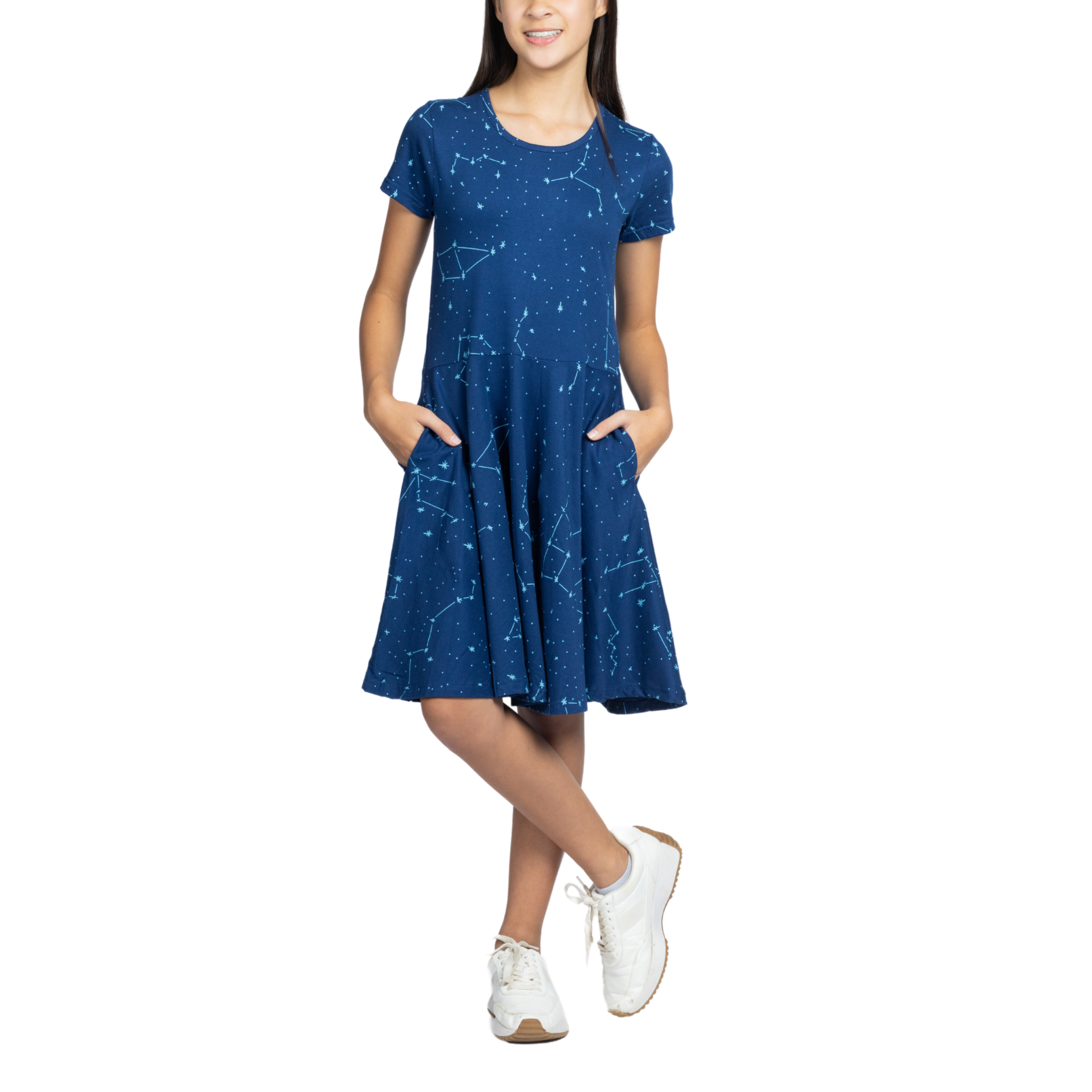 Constellations Glow-in-the-dark Navy Kids Dress