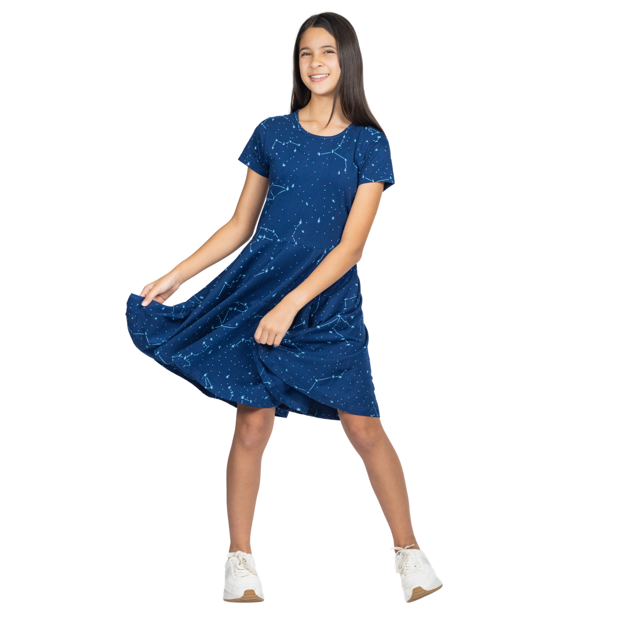 Constellations Glow-in-the-dark Navy Kids Dress