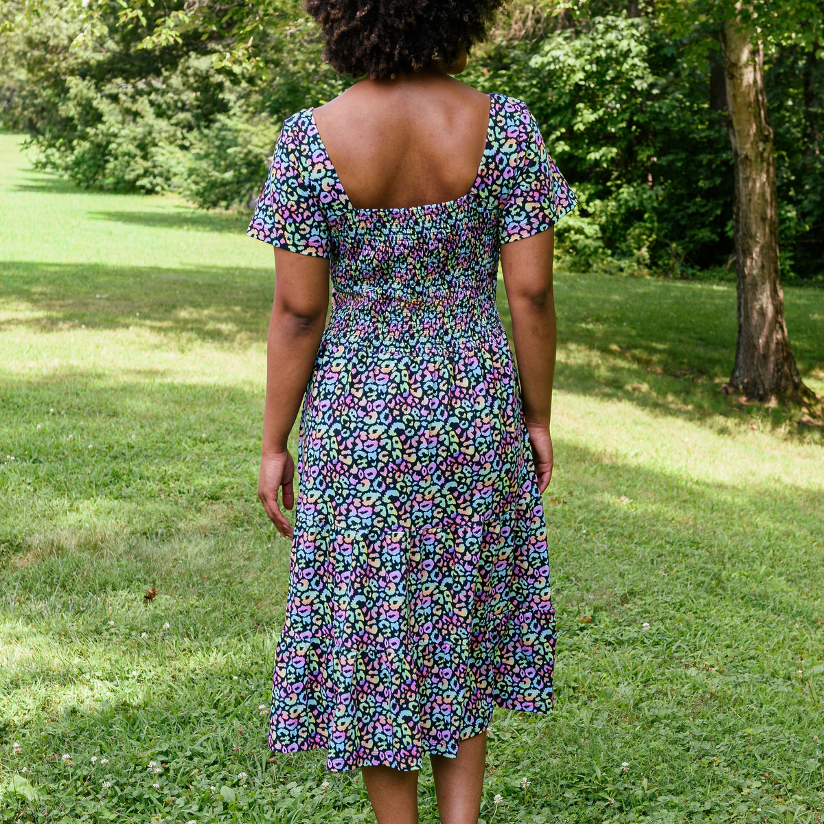 Neon Leopard Dress with Pockets
