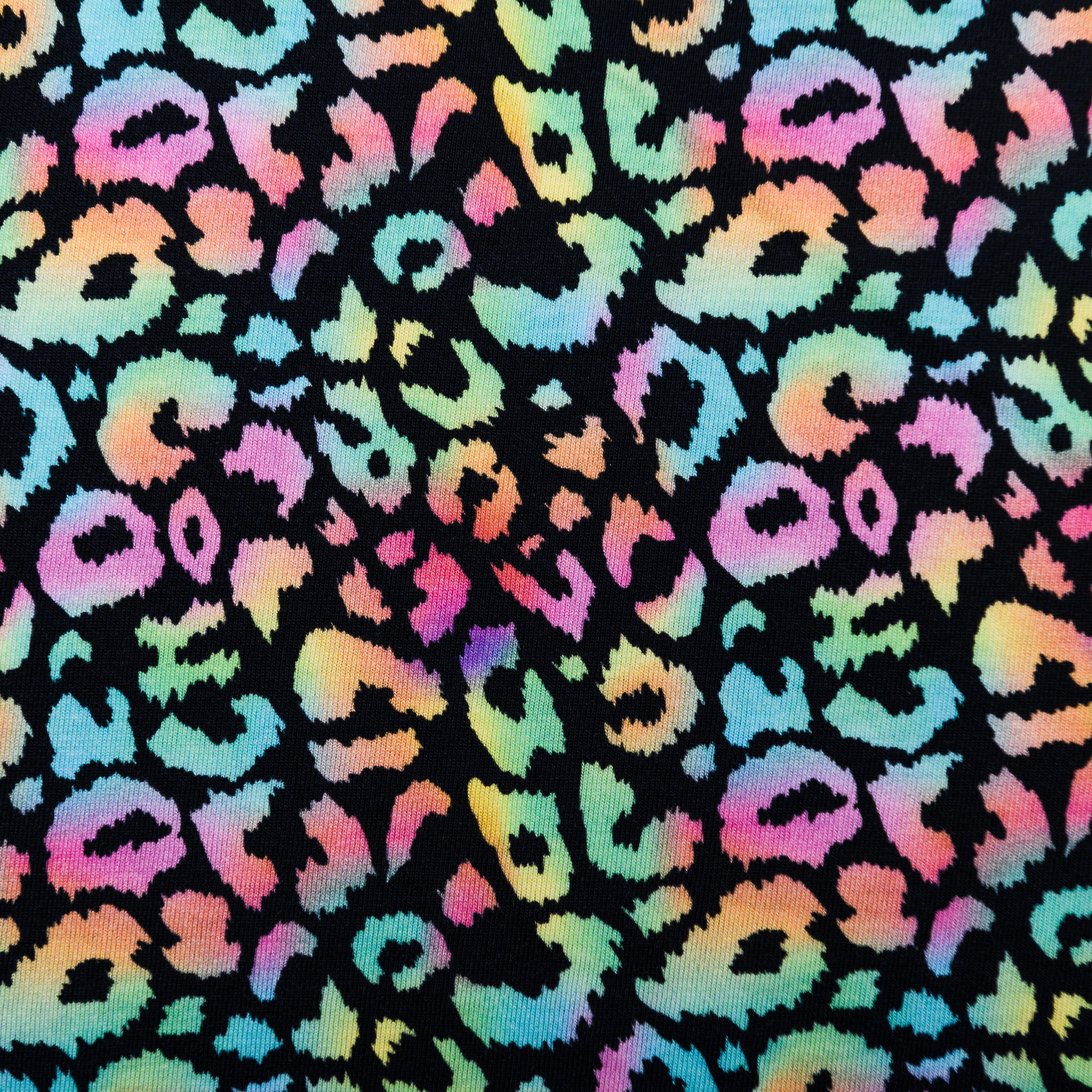 Neon Leopard Ruffle-Front Kids Dress with Pockets