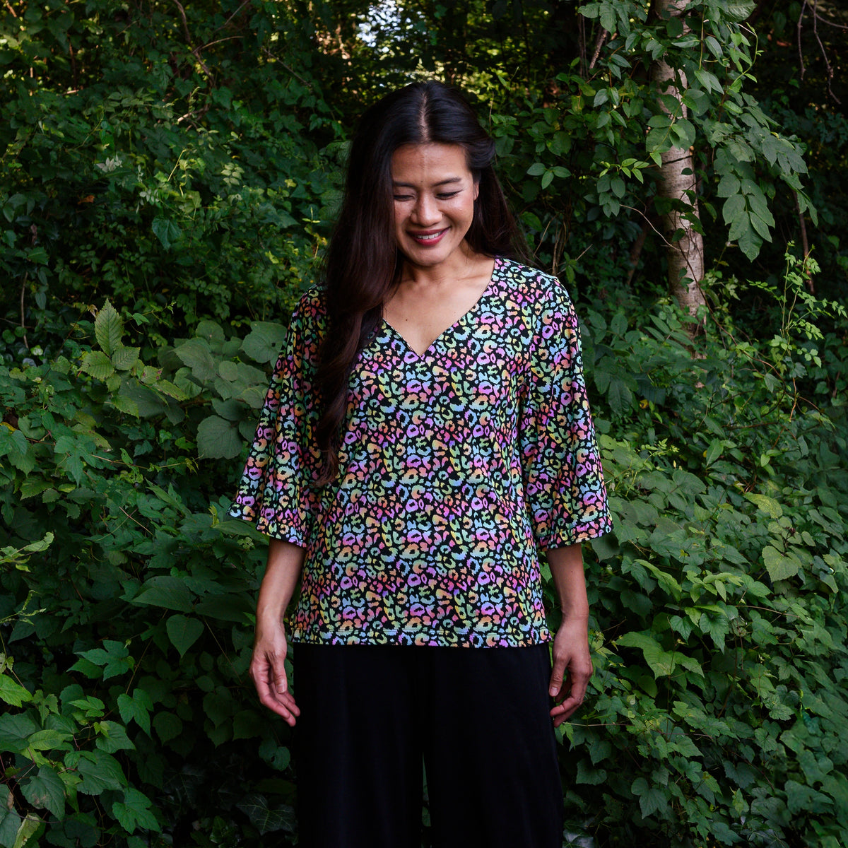 Neon Leopard Tunic Top