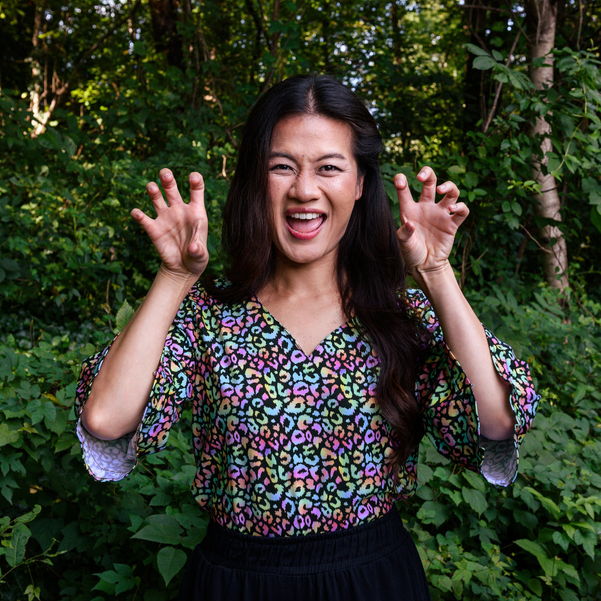 Neon Leopard Tunic Top