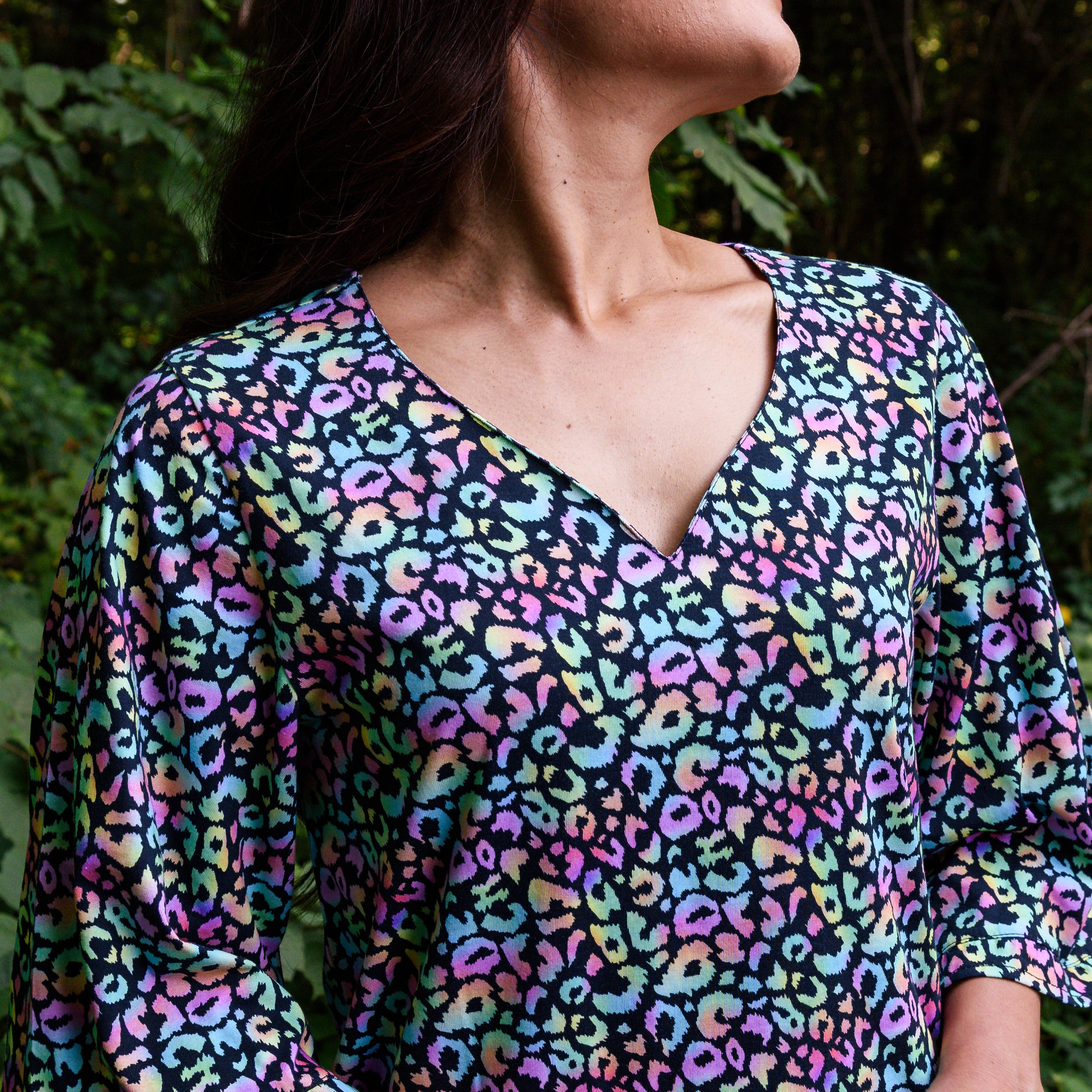 Neon Leopard Tunic Top