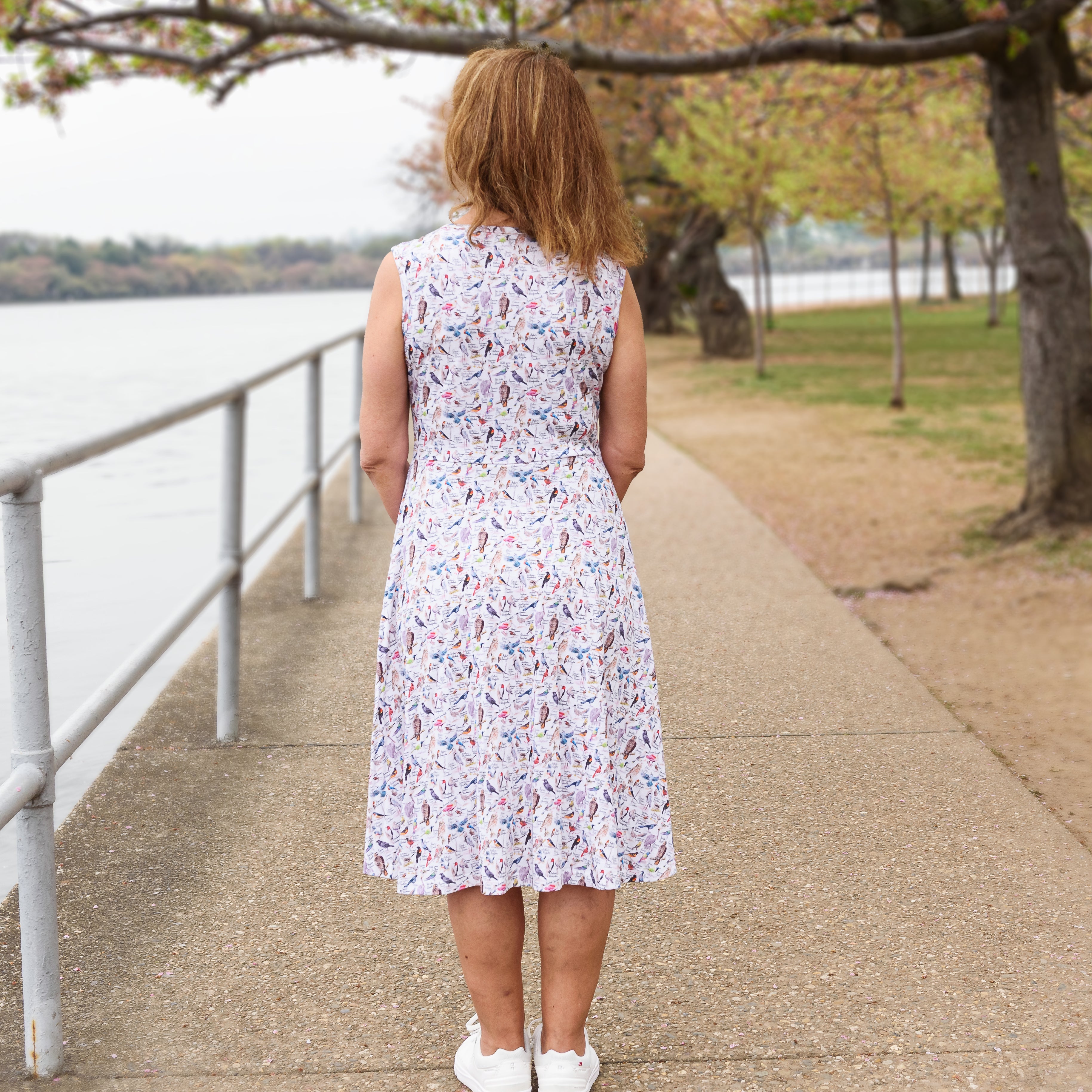 North American Birds Twirl Dress with Pockets