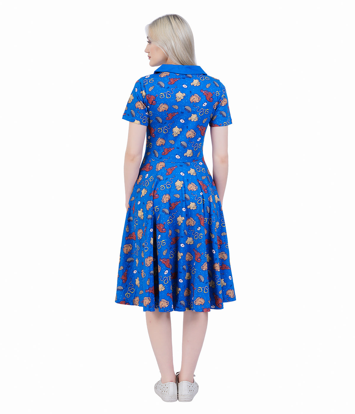 Ocean Creatures Collared Twirl Dress