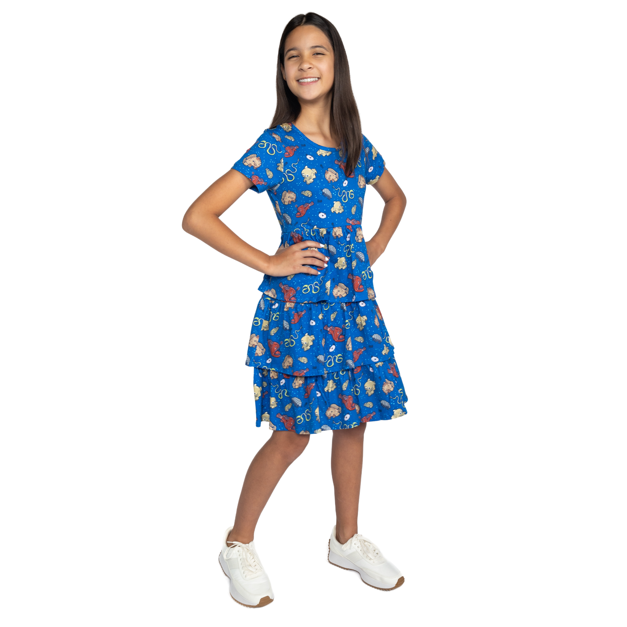 Ocean Creatures Kids Layered Dress