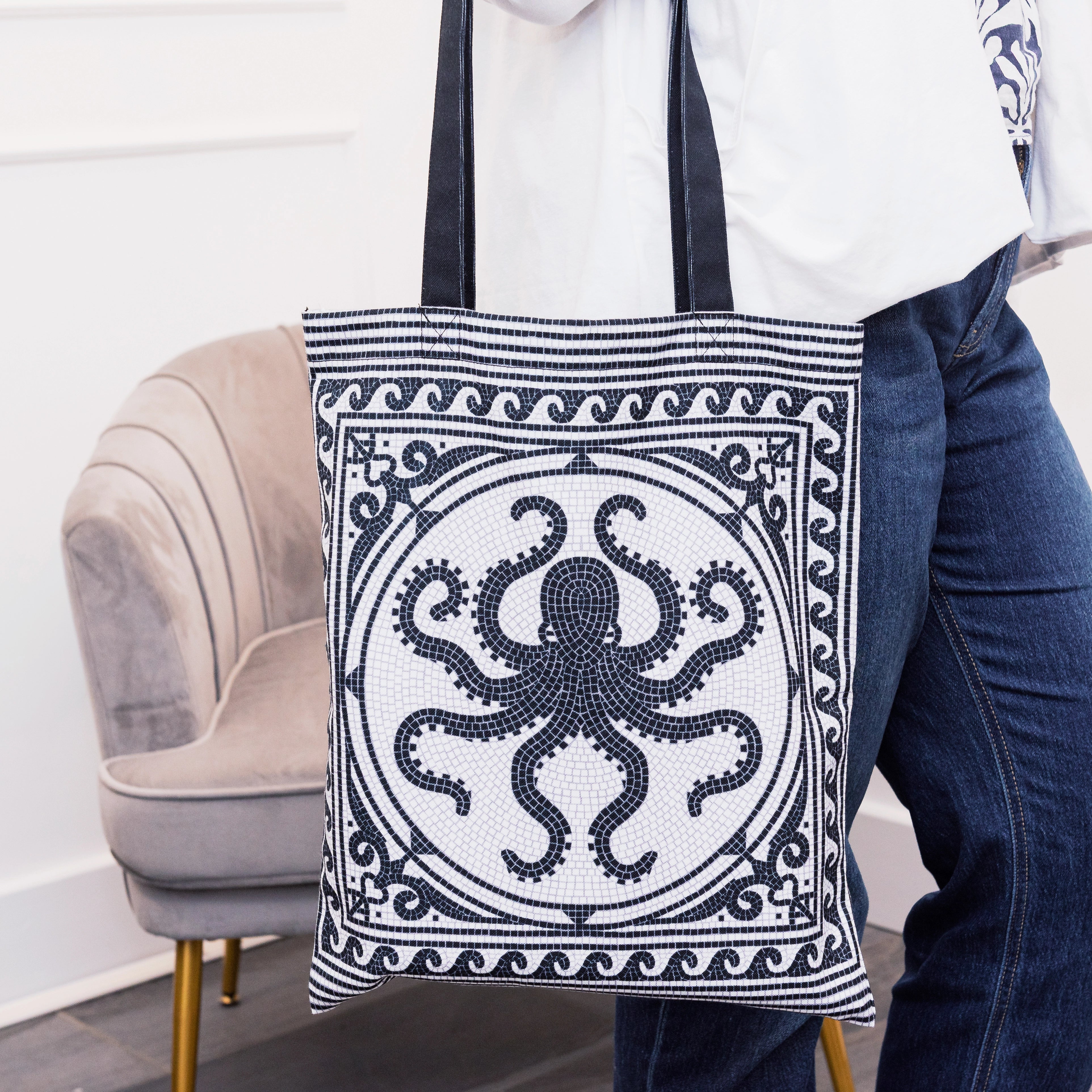 Mosaic Octopus Tote Bag