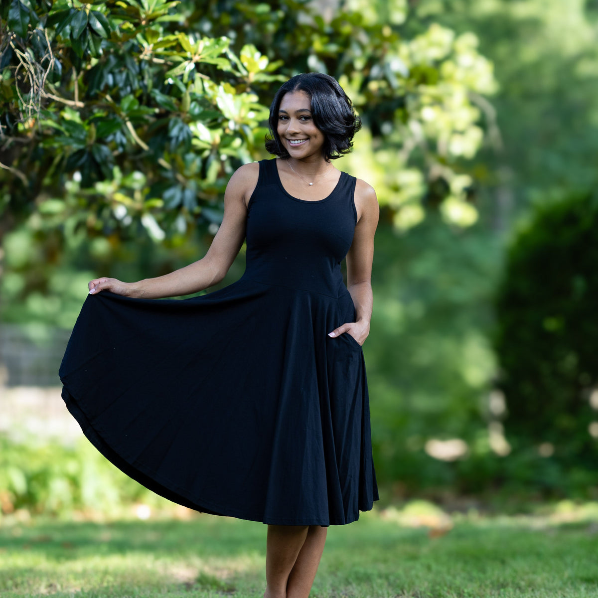 Onyx Sleeveless Full Twirl Dress Svaha USA