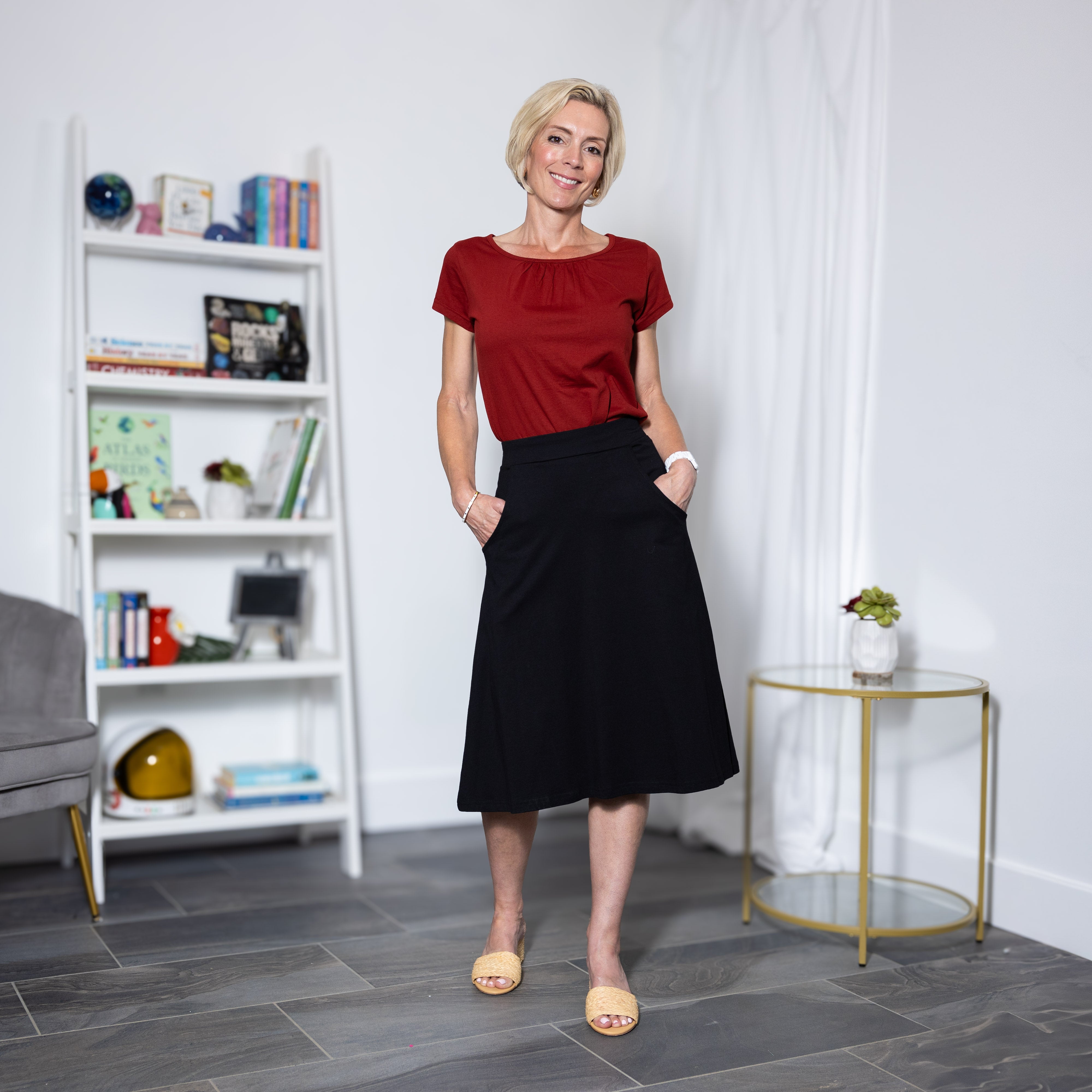 Black A-Line Skirt Svaha USA - Main Image