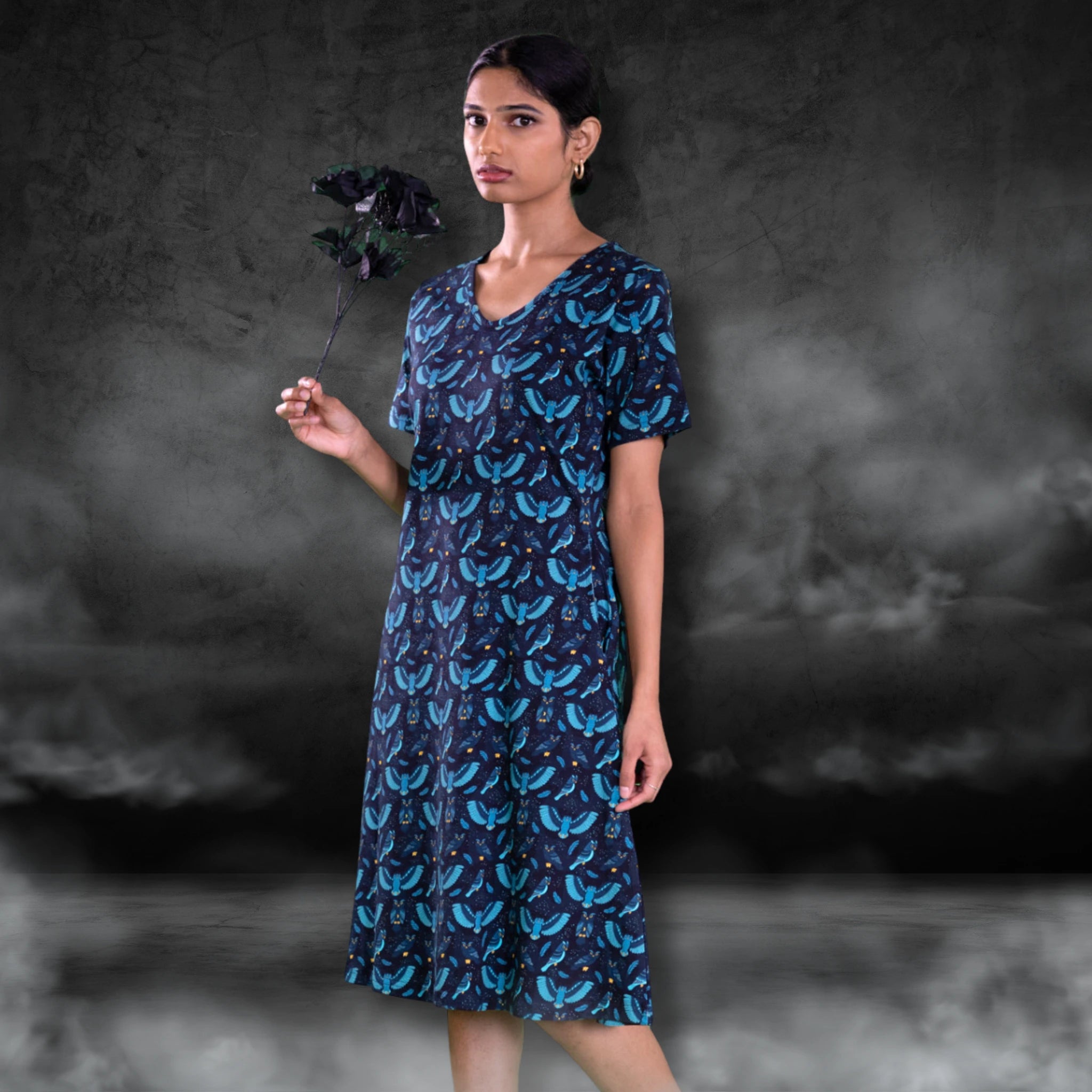 Starry Flight A-Line Dress (No Waist Seam)