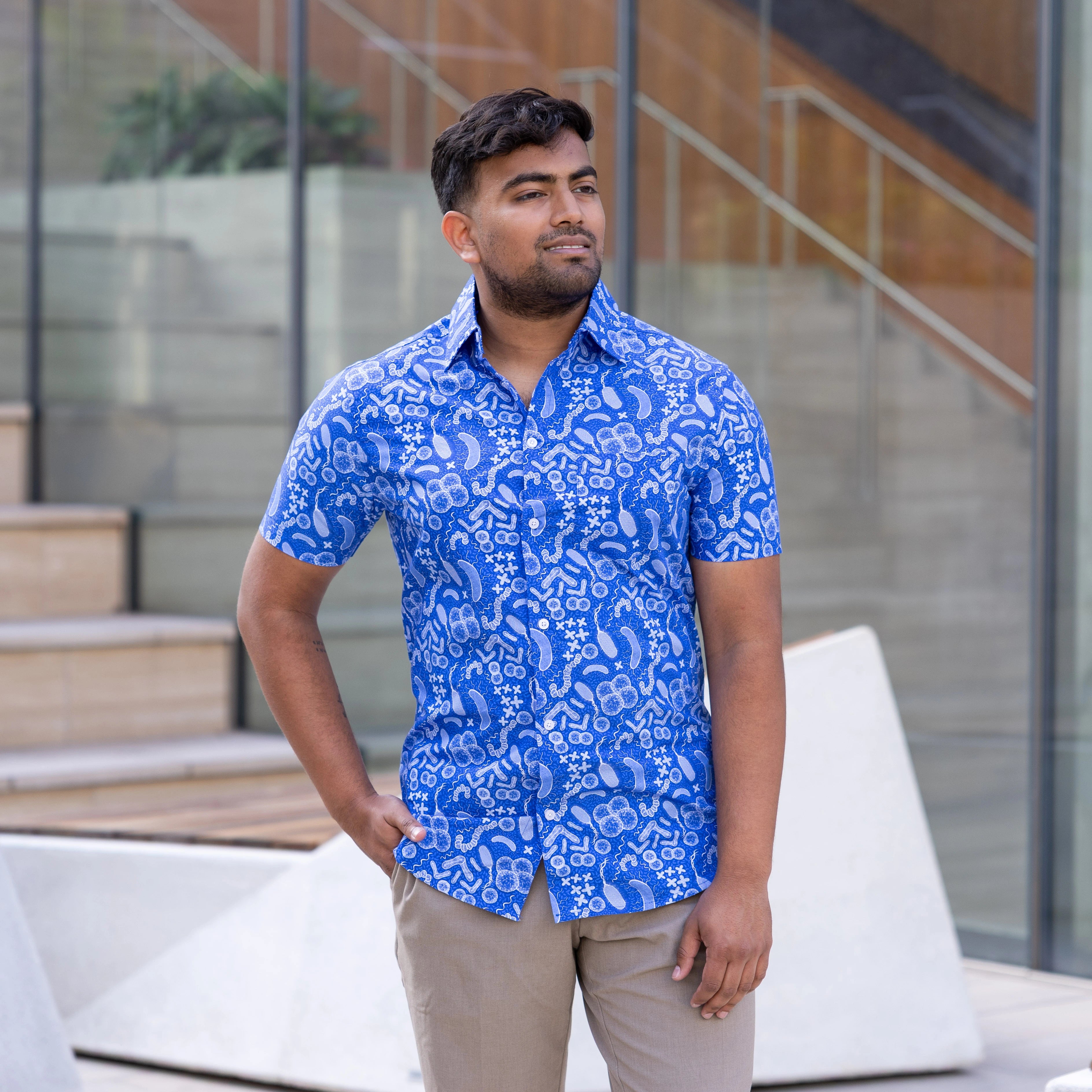 Paisley Bacteria Short Sleeves Button-Up Shirt