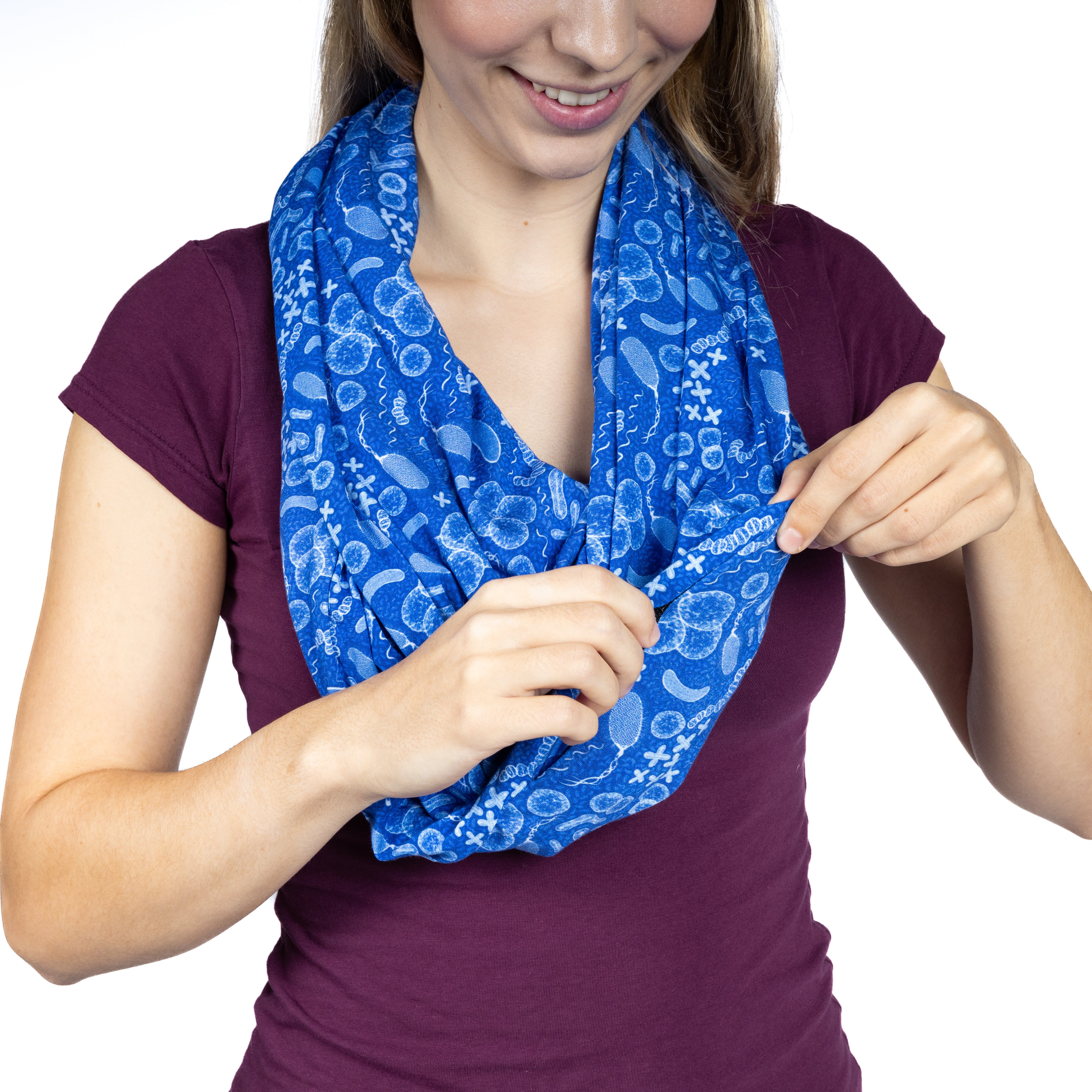 Paisley Bacteria Infinity Scarf with Pocket