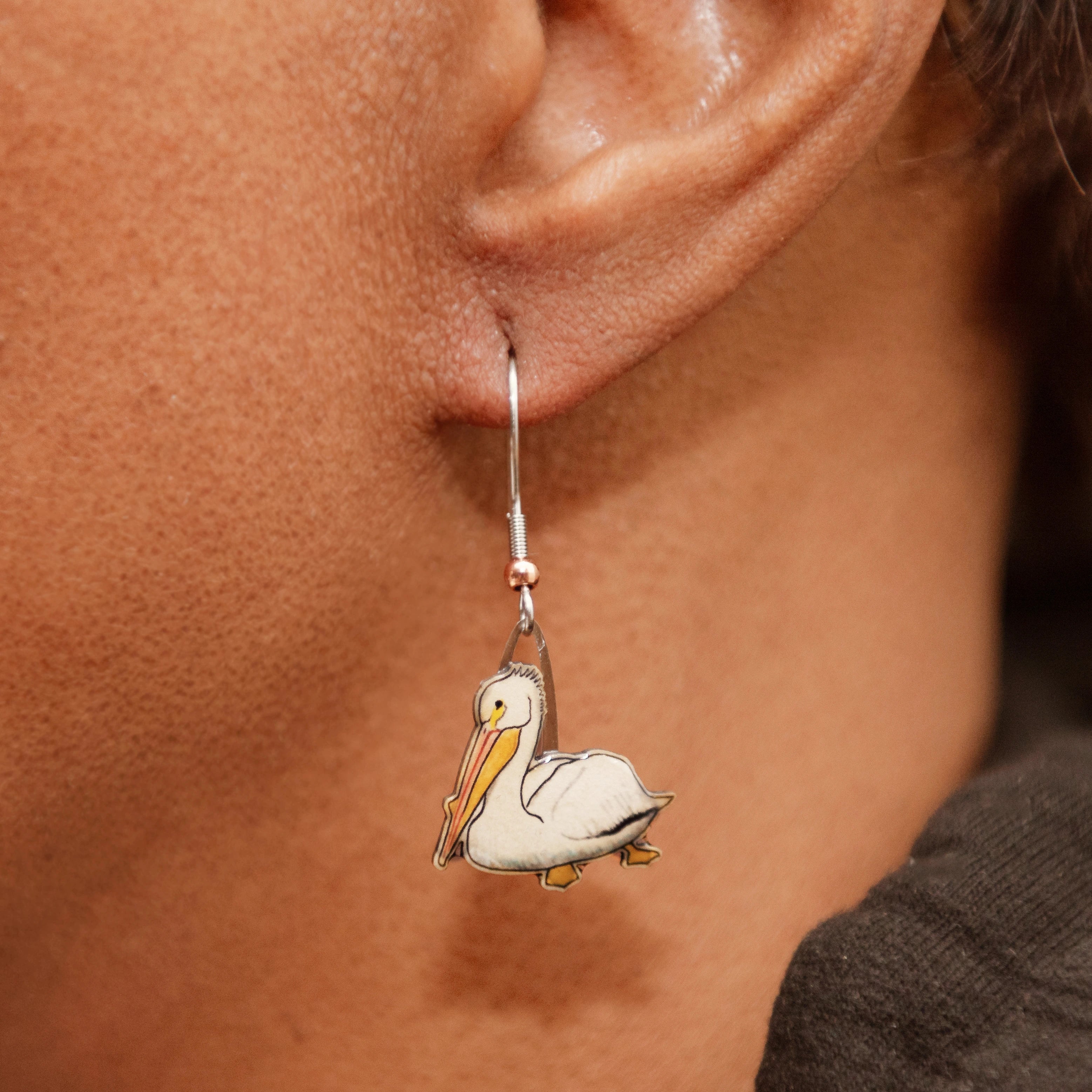 White Pelican Earrings