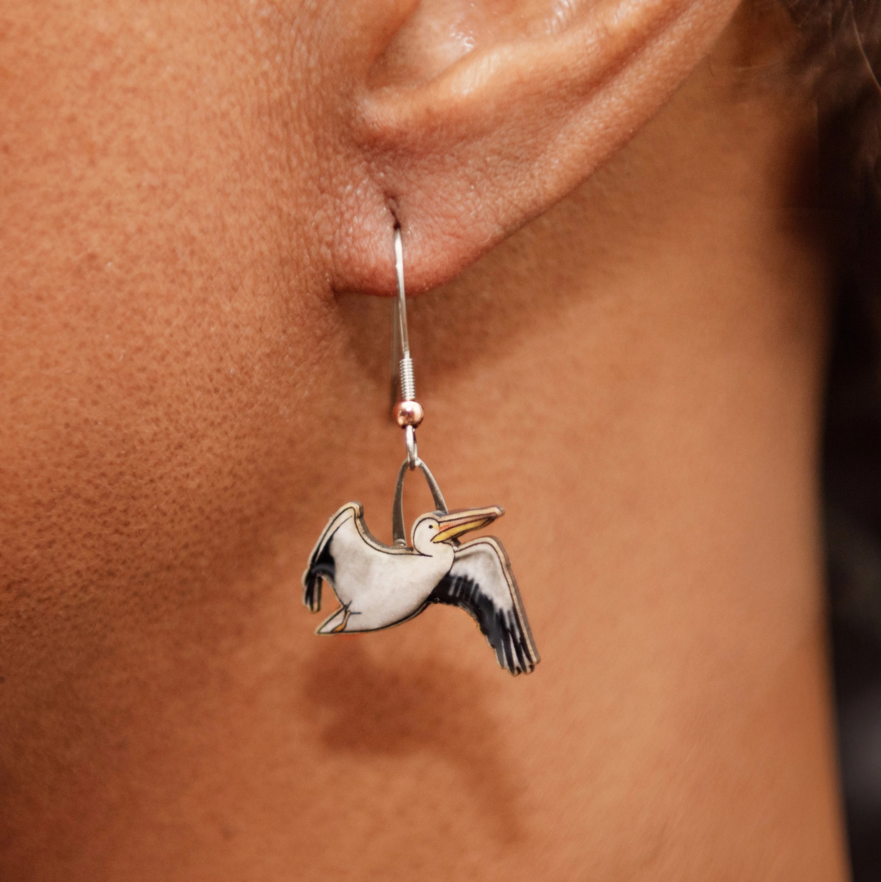 White Pelican Earrings