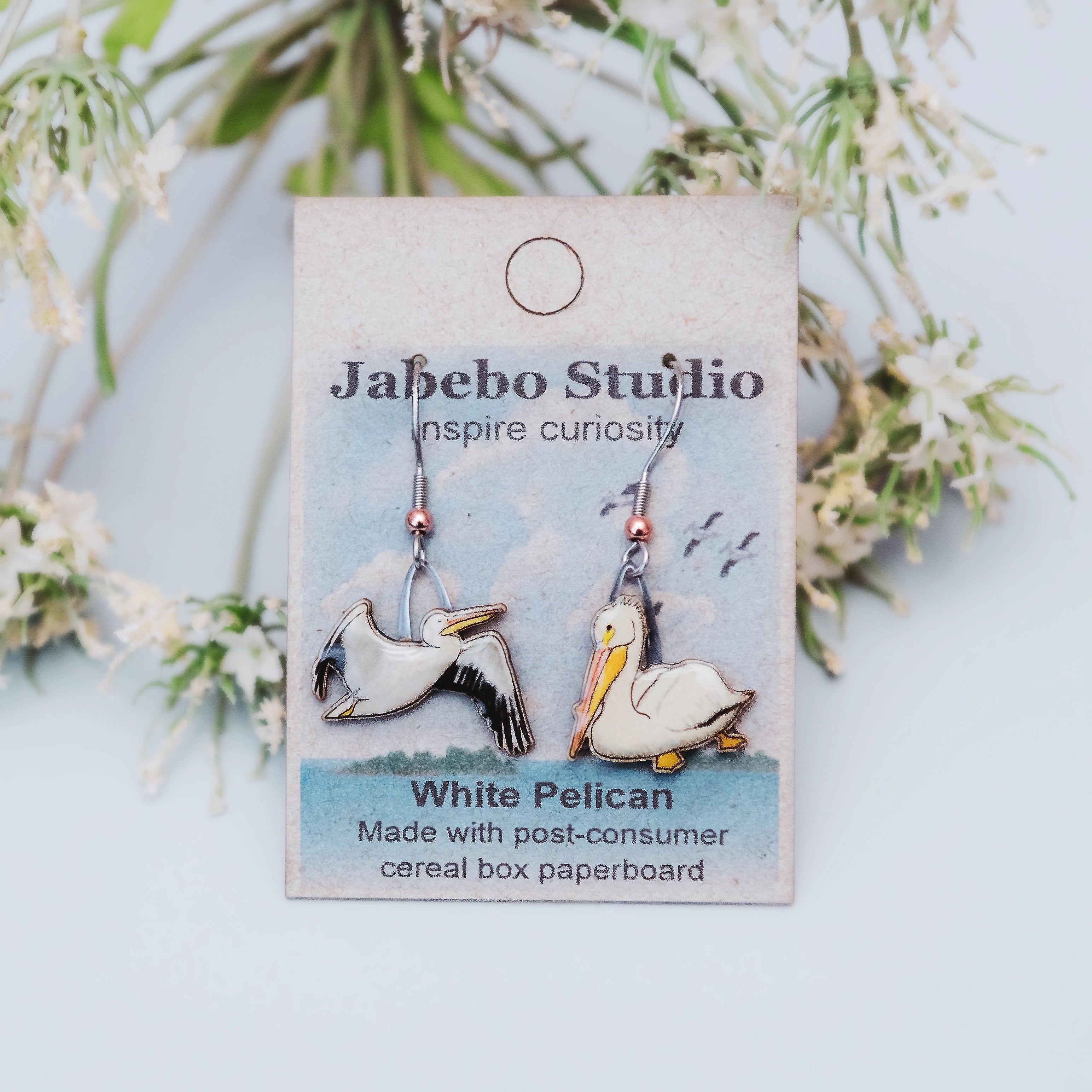 White Pelican Earrings