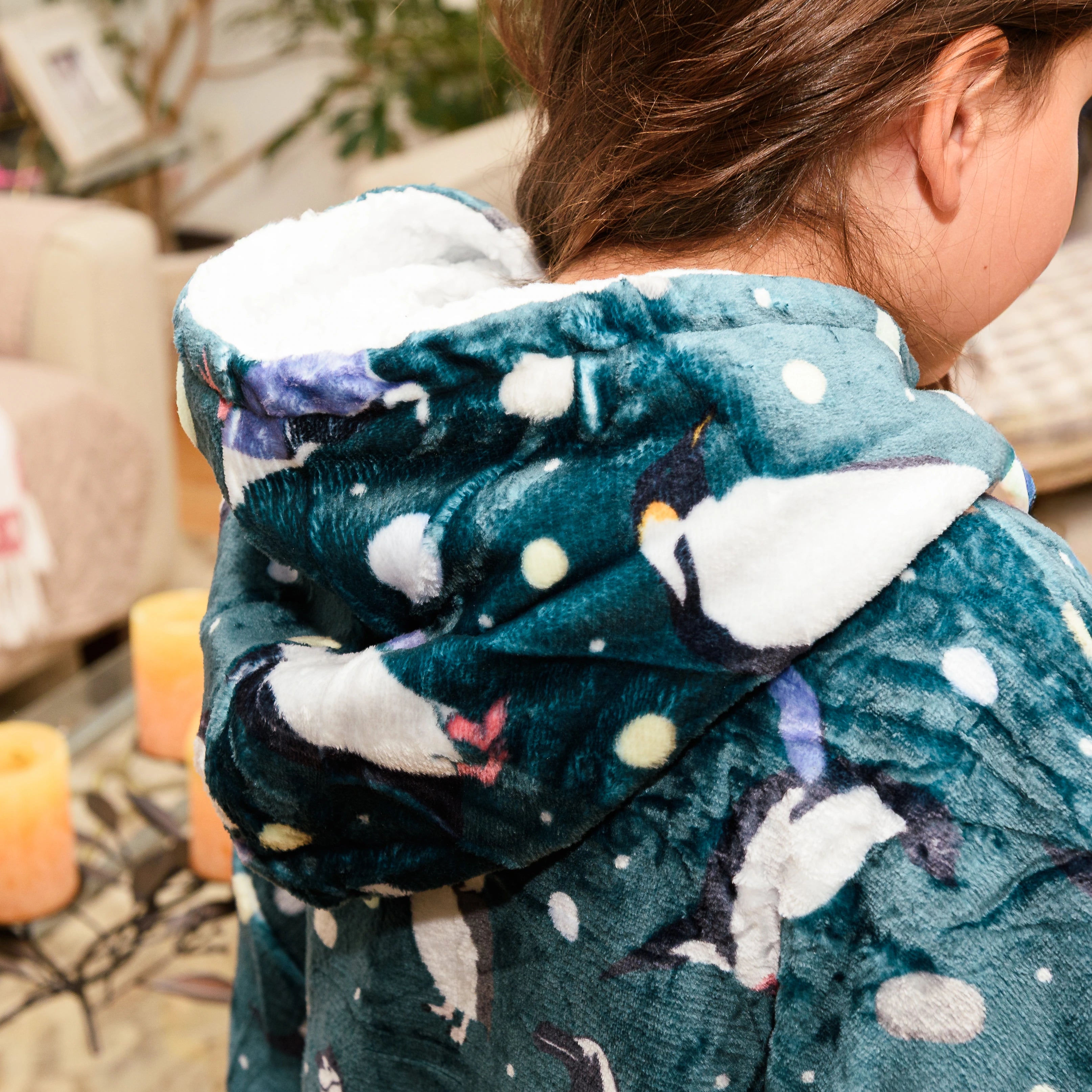 Penguins Parade Kids Blanket Hoodie