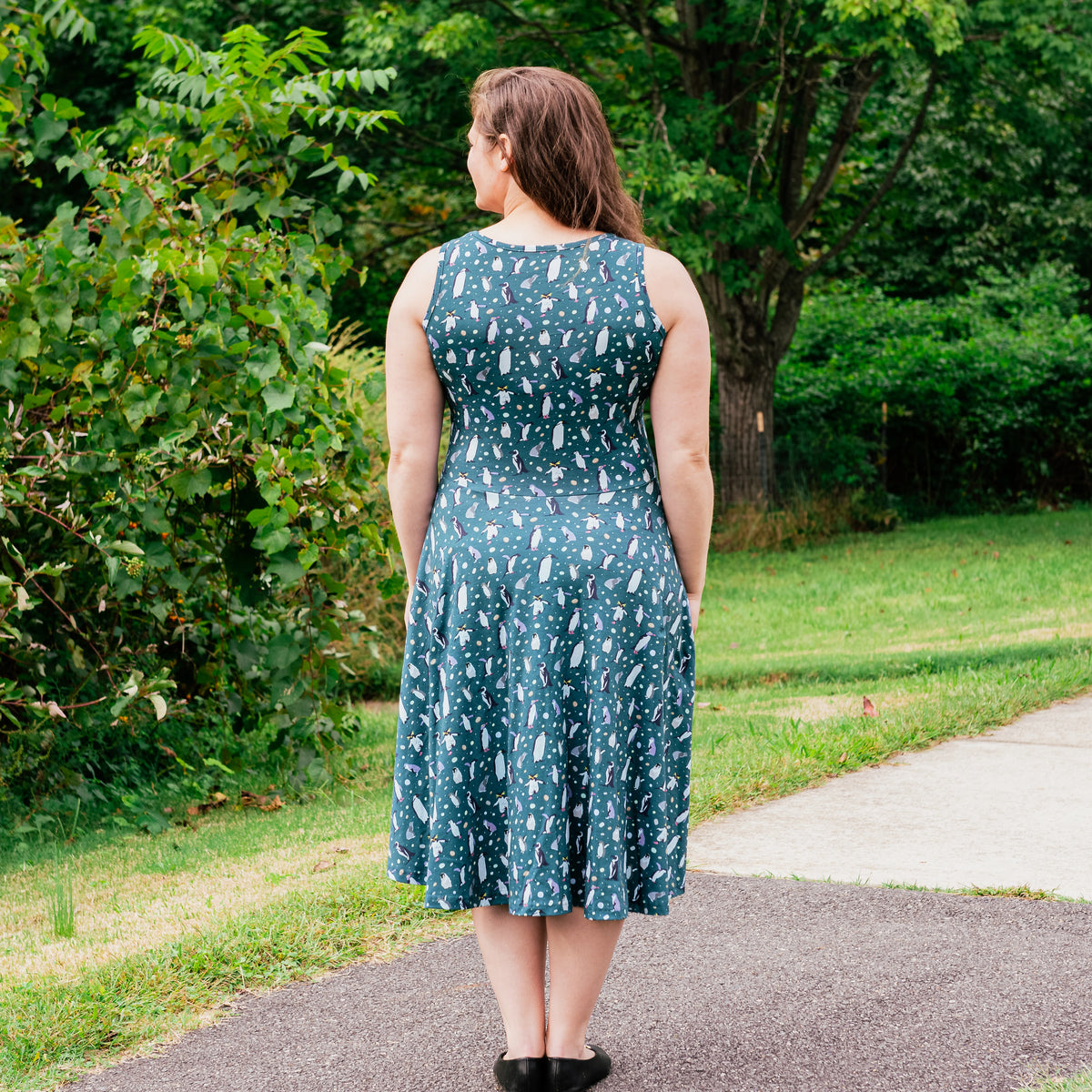 Penguin Parade Twirl Dress with Pockets