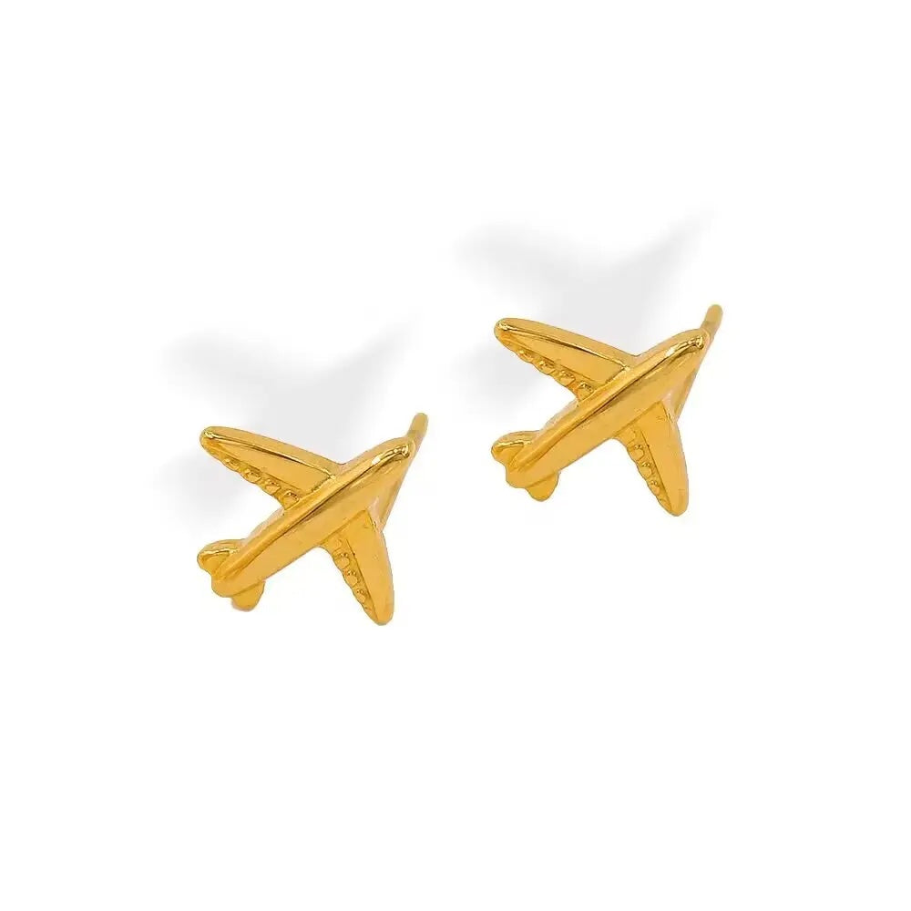 Plane Stainless Steel Earrings