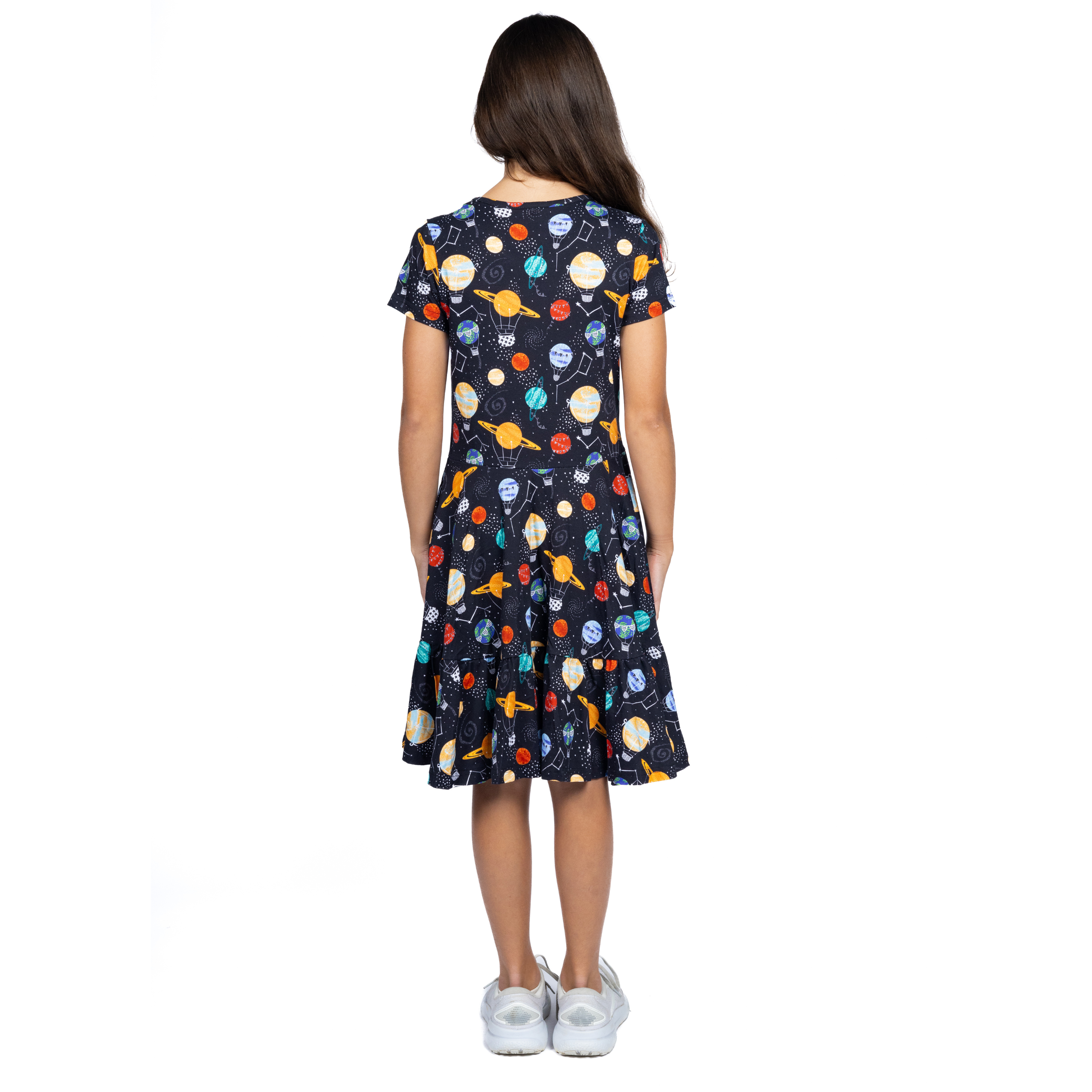 Planet Balloons Kids Twirl Dress with Frill