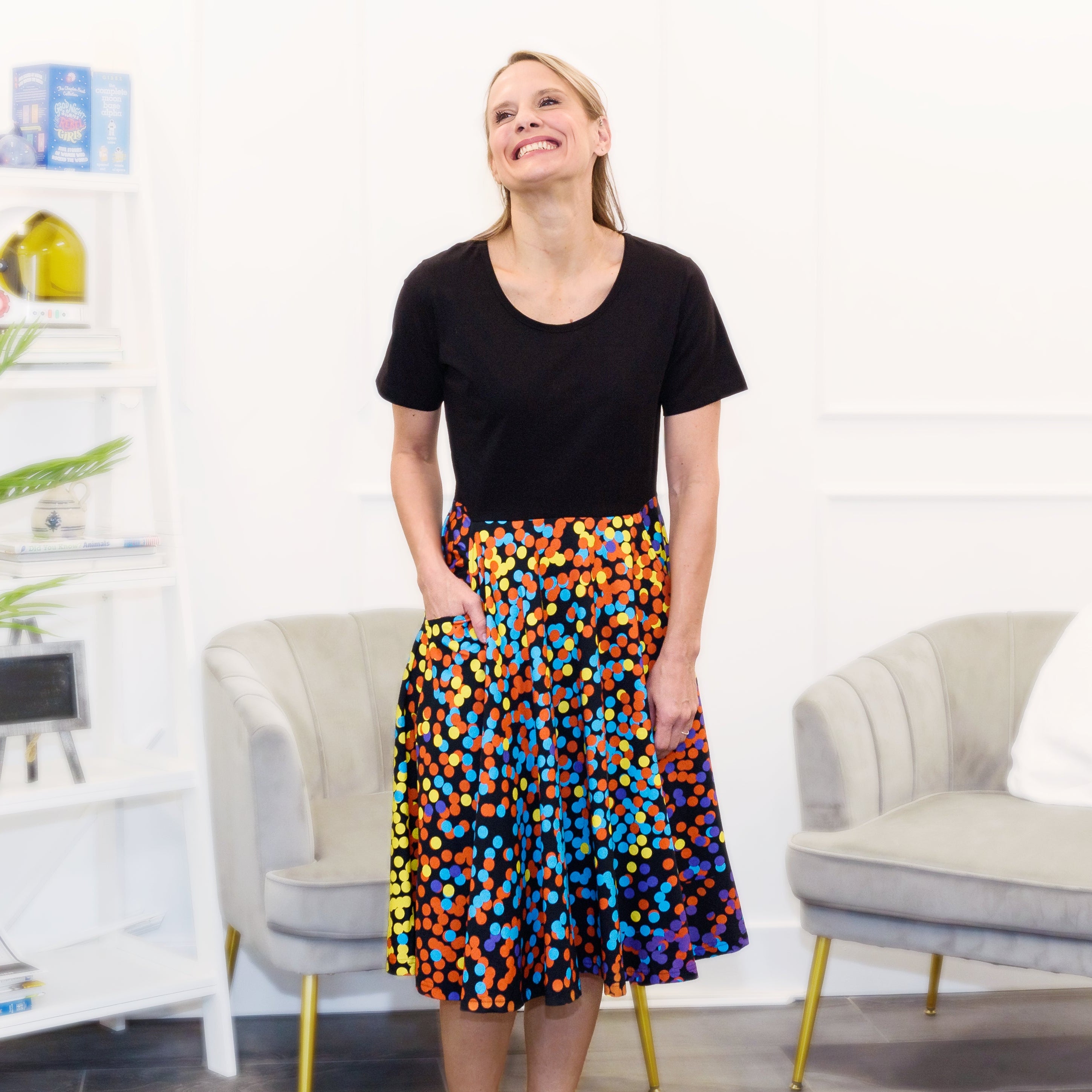 Pointillism Twirl Dress