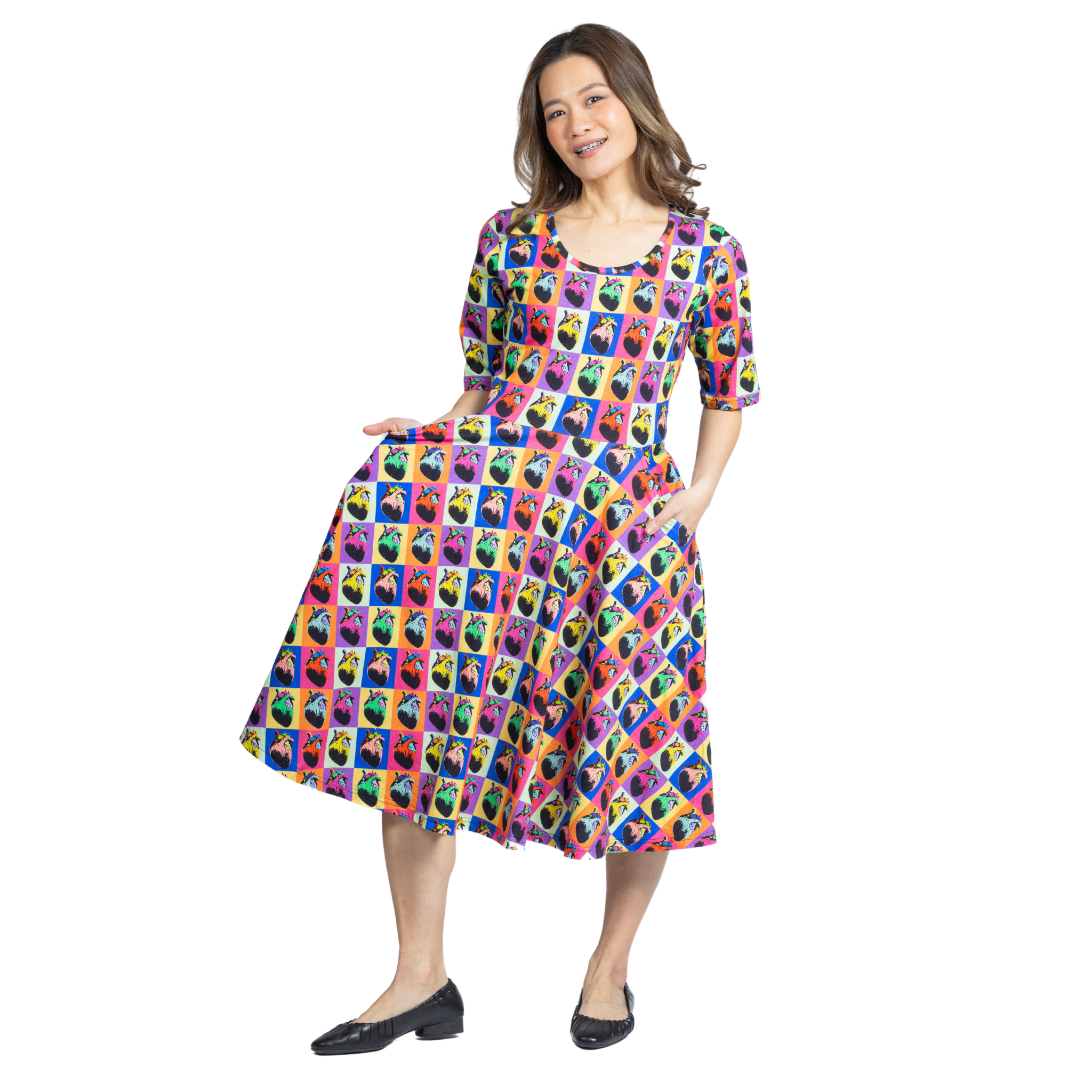 (Pre-order) Pop Art Hearts Twirl Dress