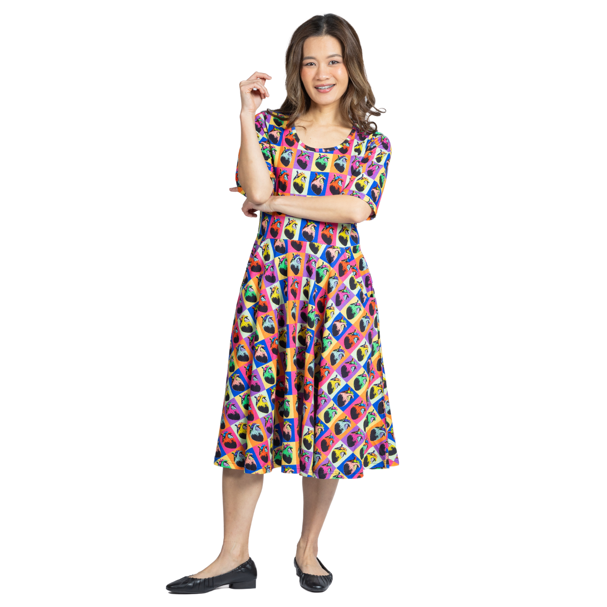 (Pre-order) Pop Art Hearts Twirl Dress