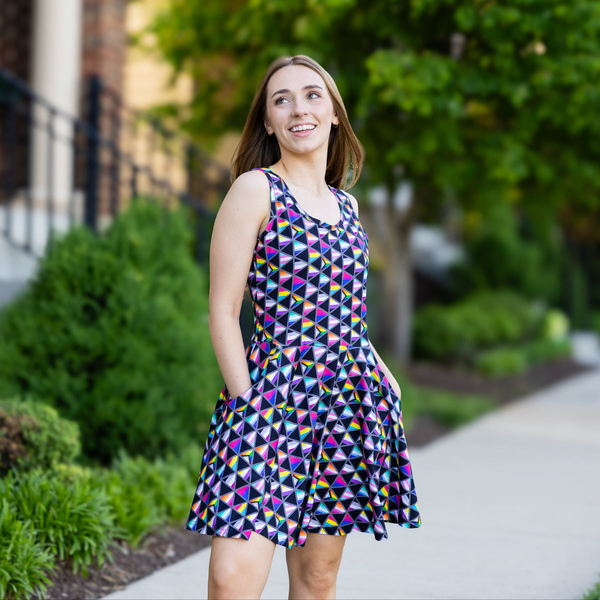 skater dress usa Blue Sequin Mini Skater Dress