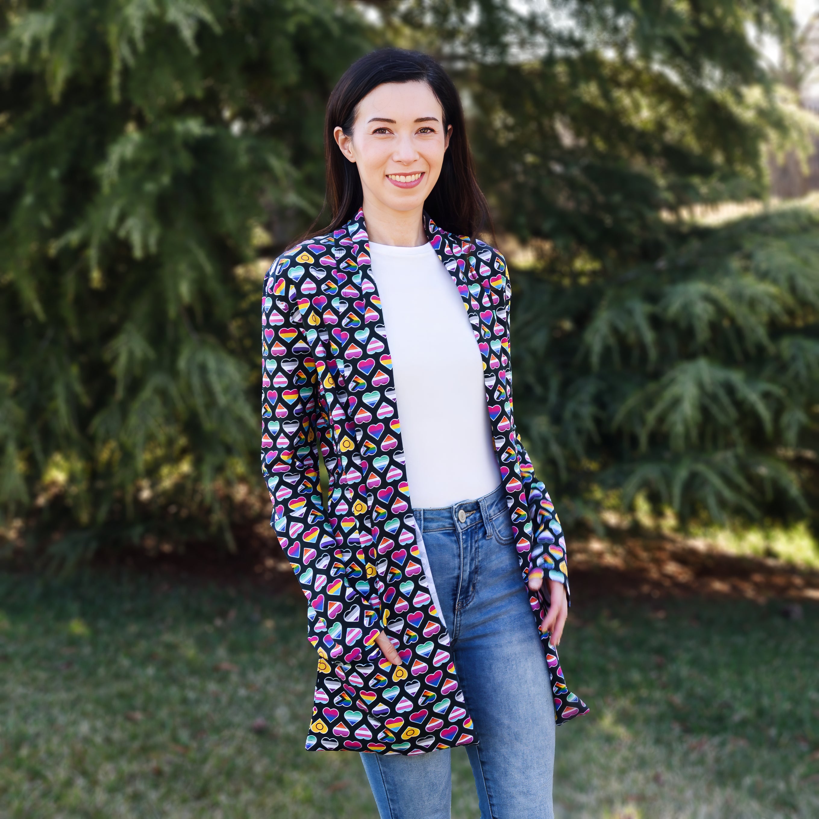 Pride Hearts Printed Cardigan