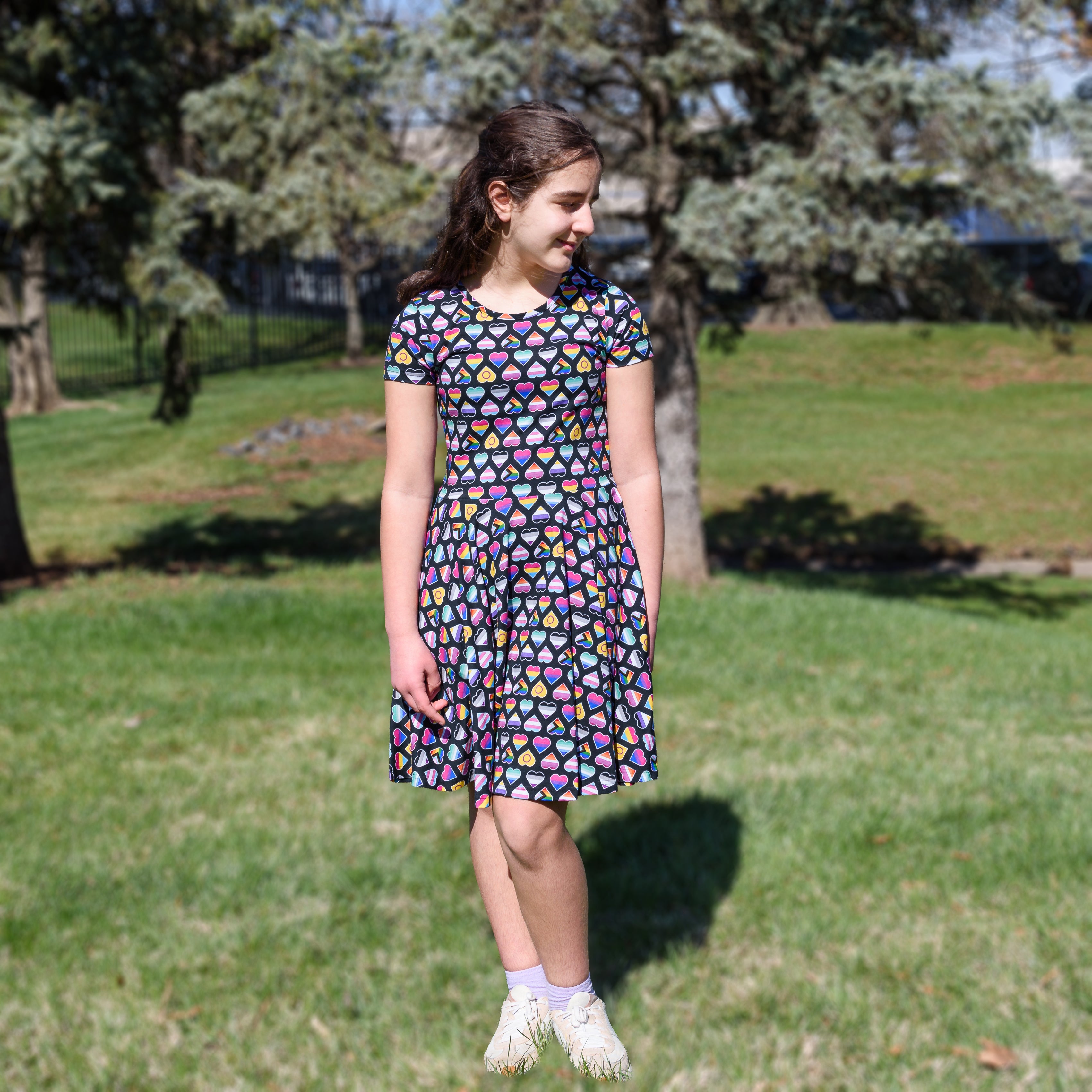 Pride Hearts Kids Twirl Dress