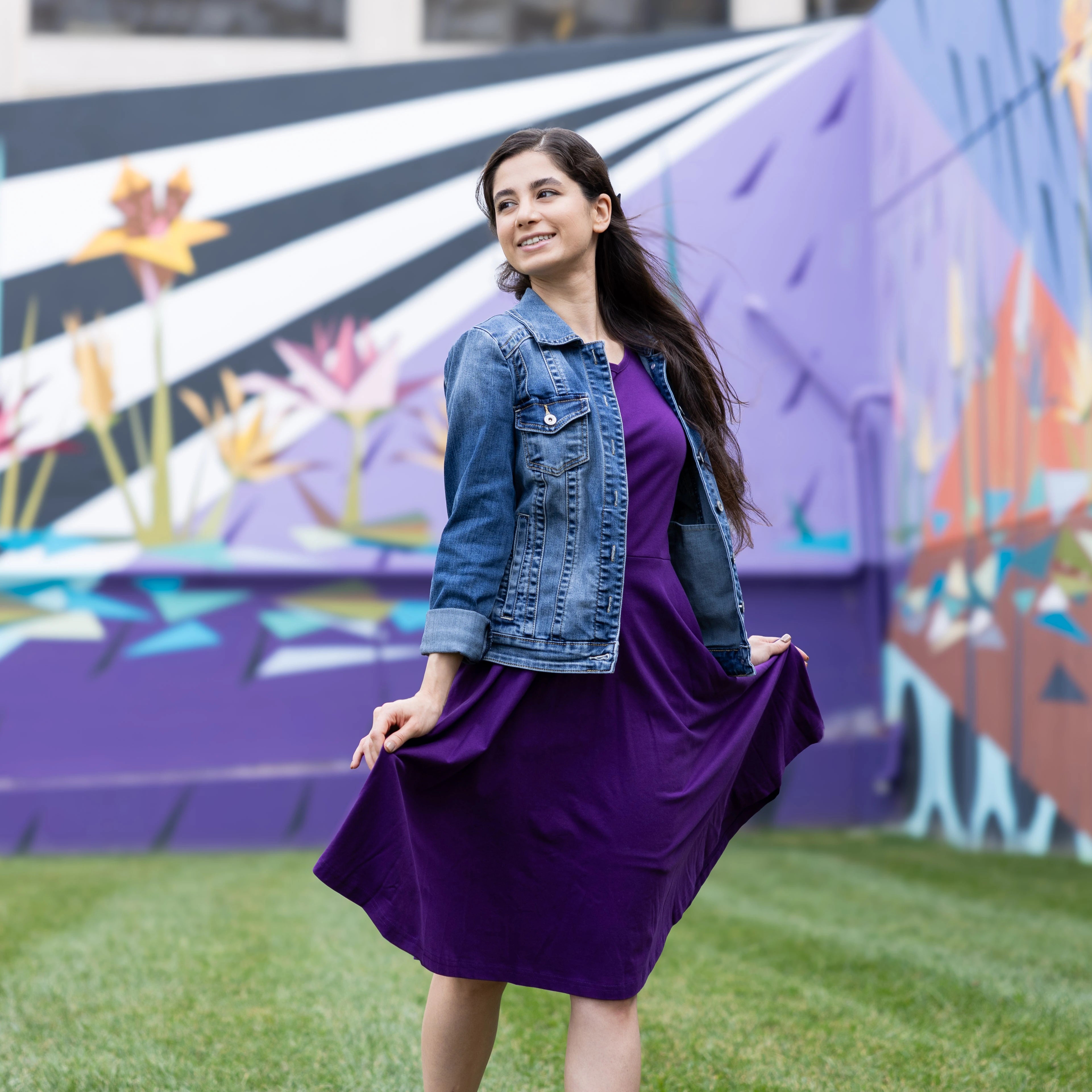 Purple Petite Twirl Dress