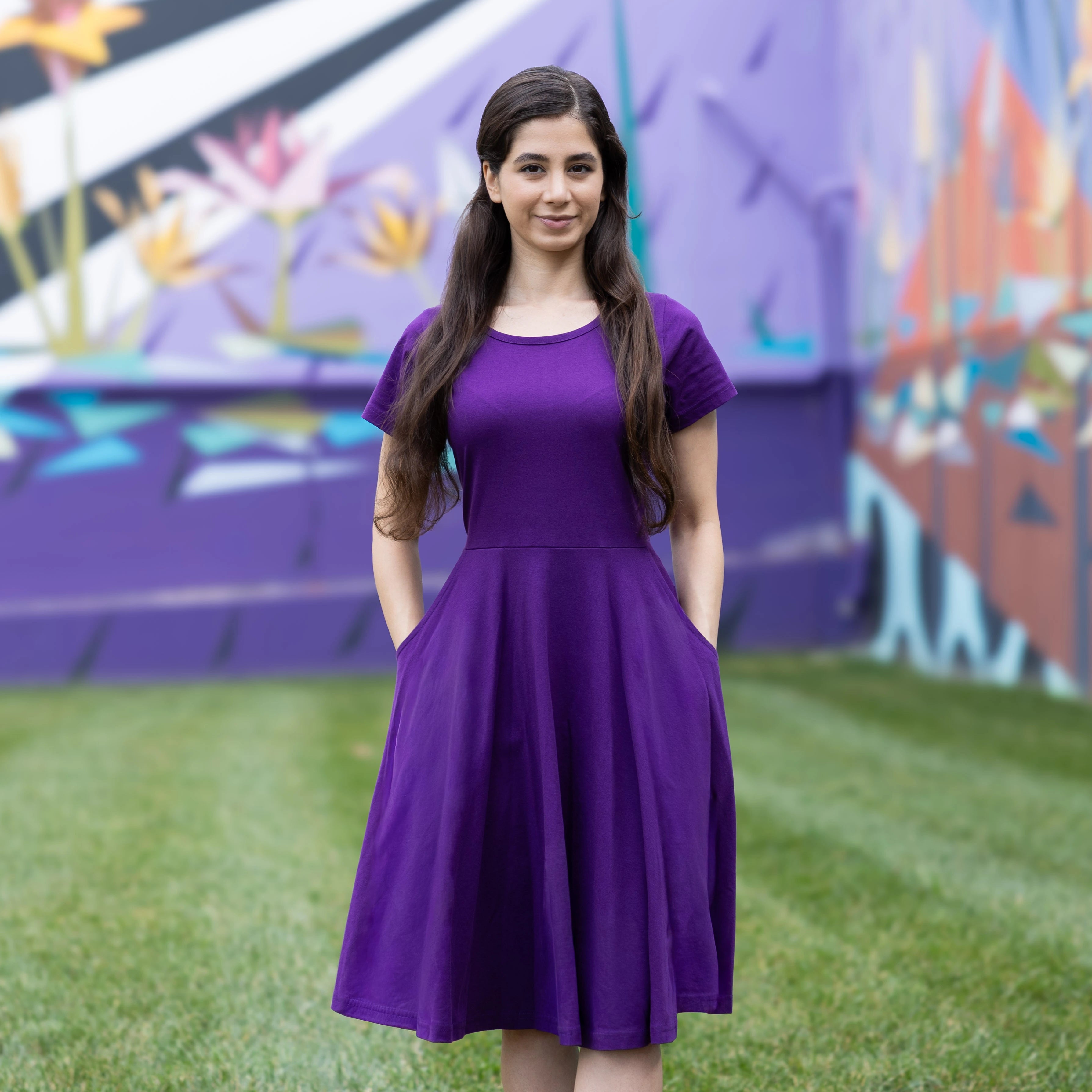 Purple Petite Twirl Dress