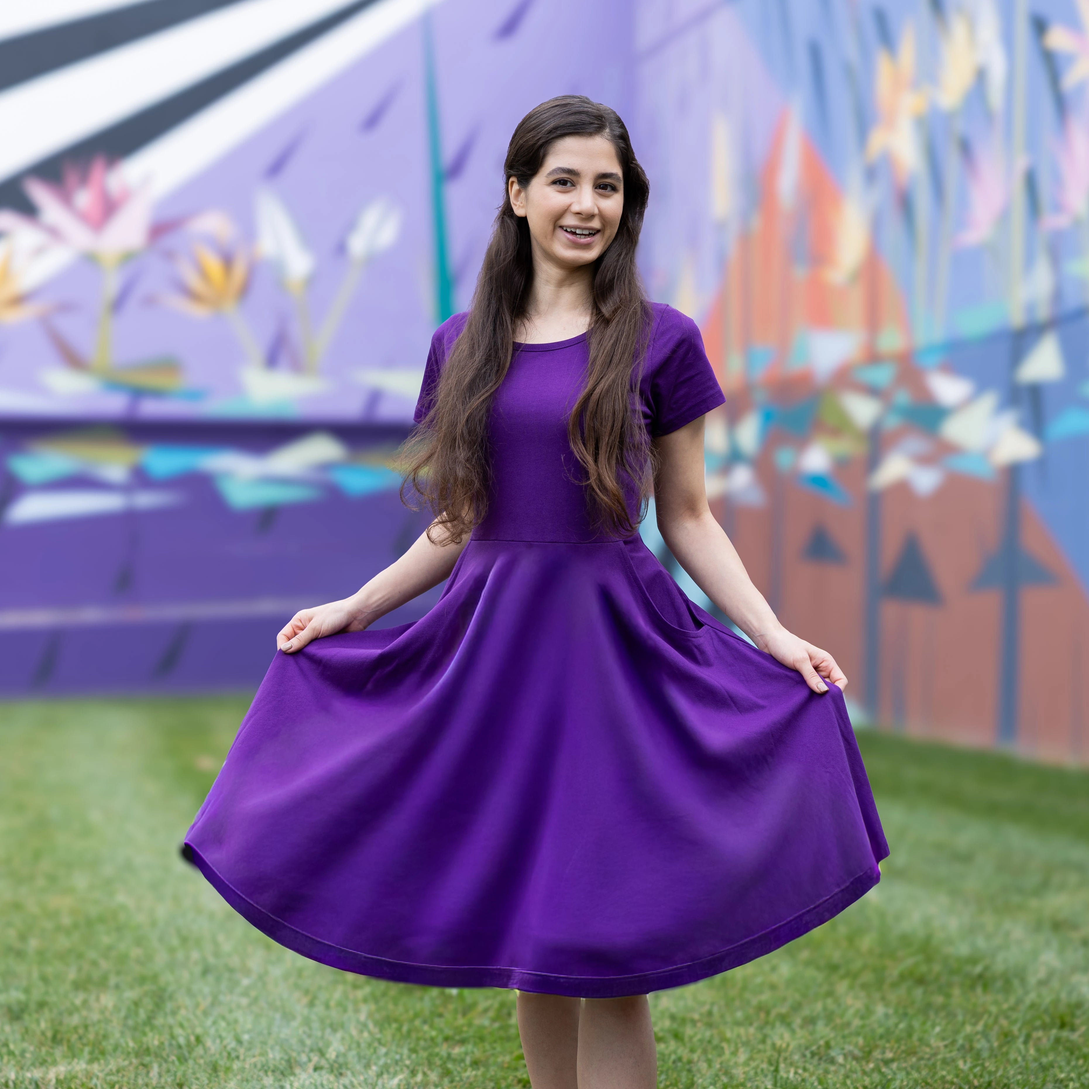 Purple Petite Twirl Dress