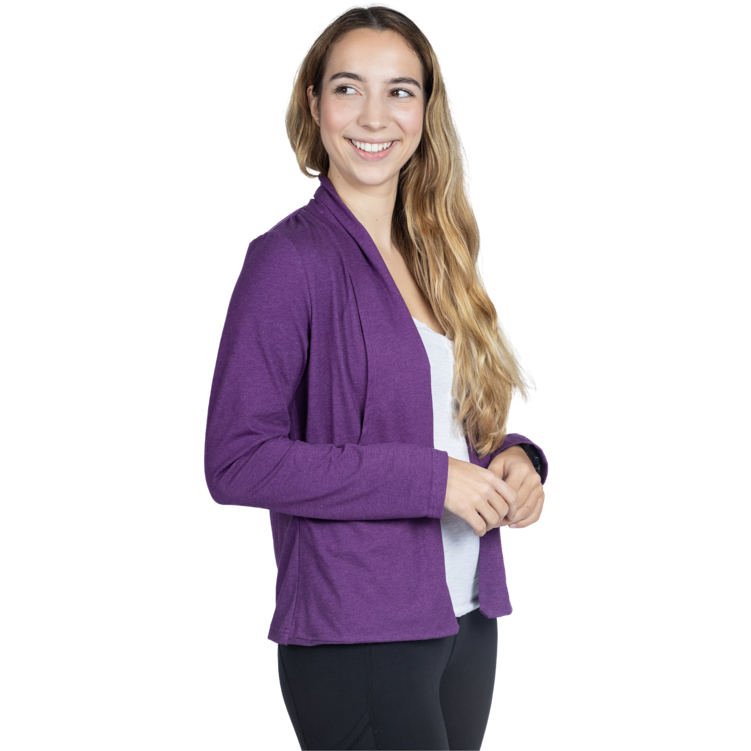 Purple Shorter-Length Cardigan