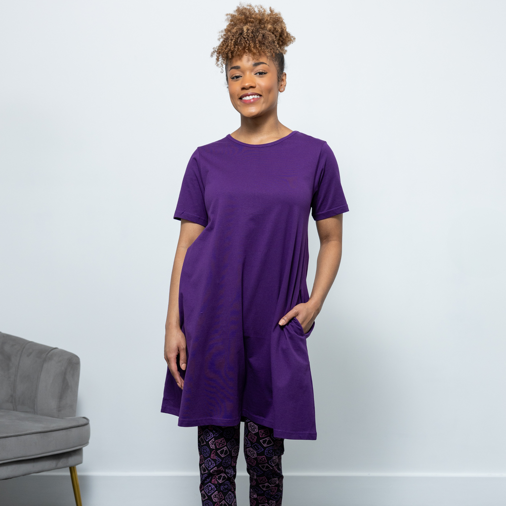 prom dresses near me purple NicoBlu Regine Long Tunic Dress in Lavender and Gold Embroidery 0