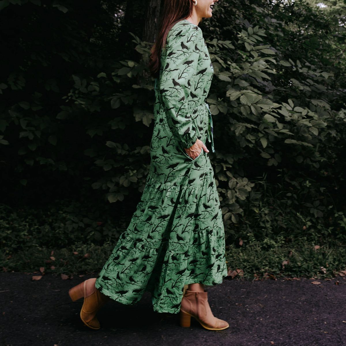 Quoth The Raven Midi Dress with Pockets