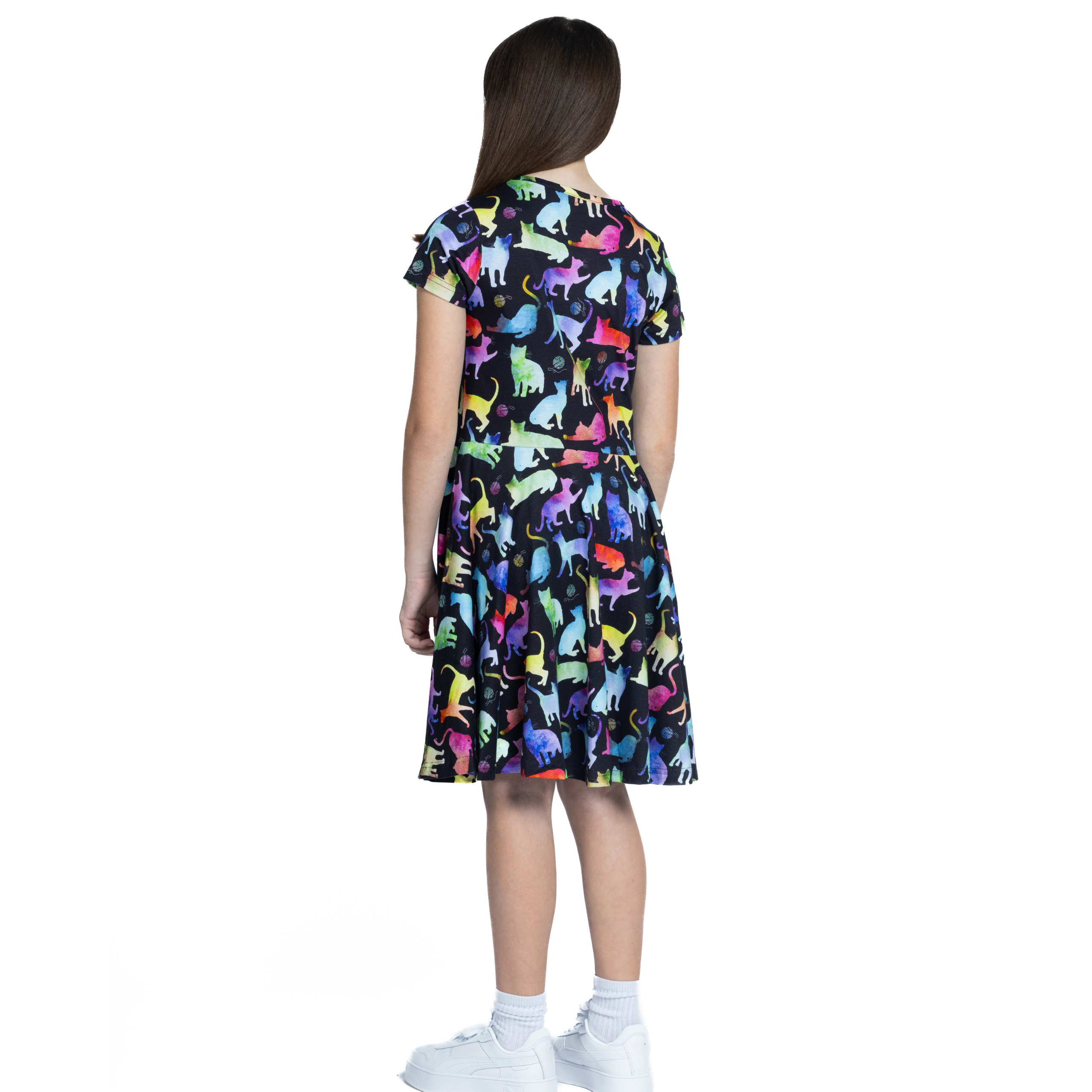 Rainbow Cats String Theory Kids Twirl Dress