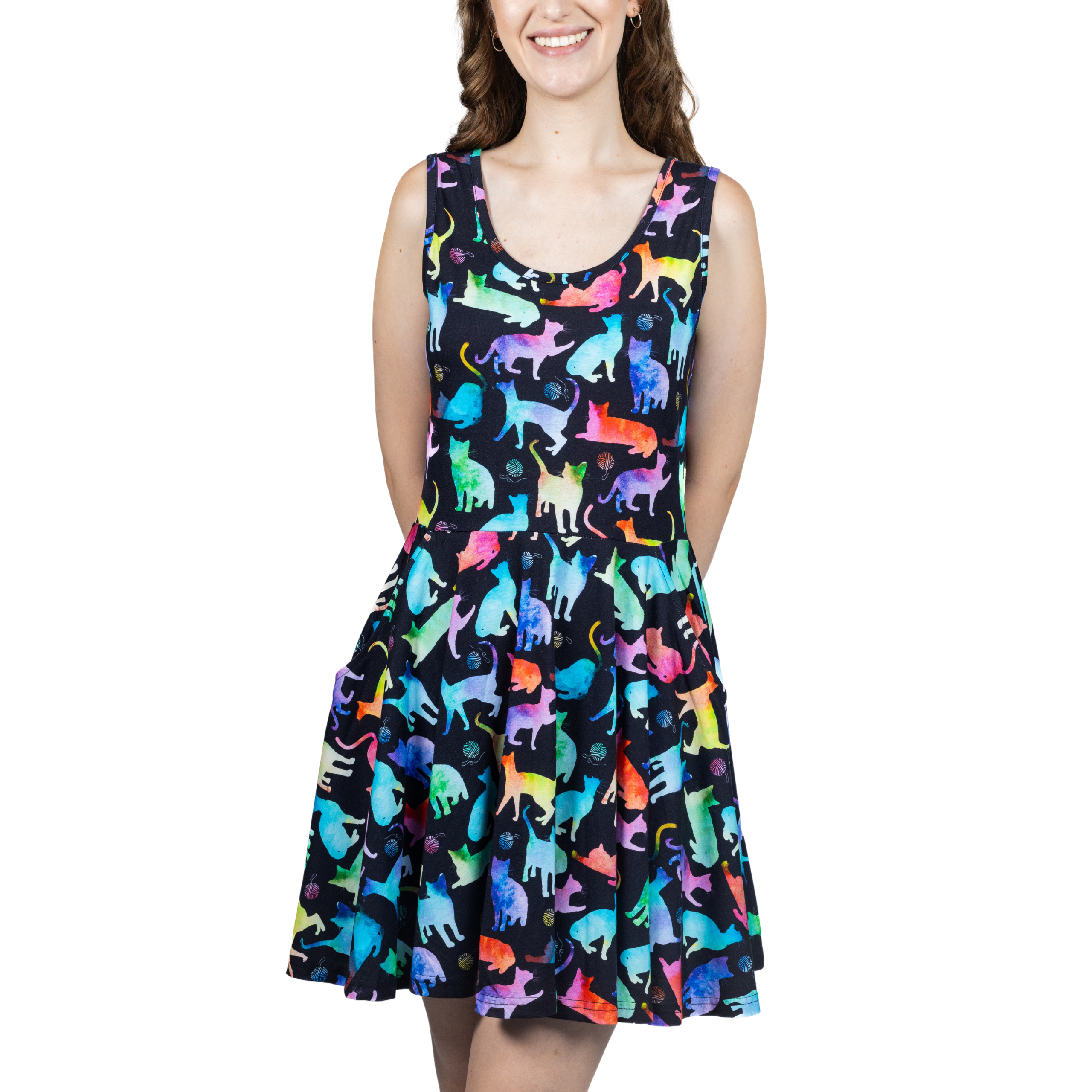 Rainbow Cats Skater Dress