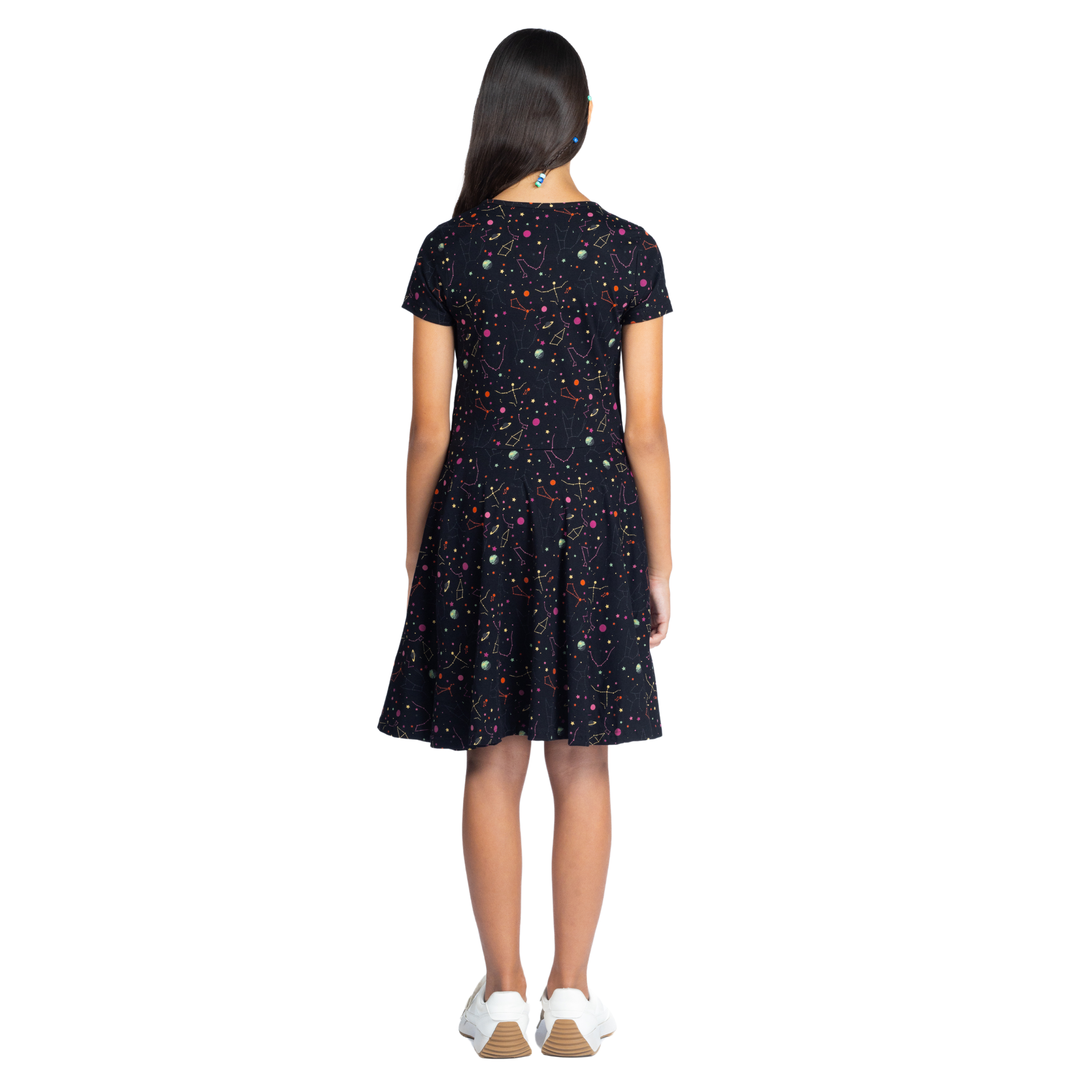 Rainbow Constellations Glow-in-the-Dark Kids Twirl Dress