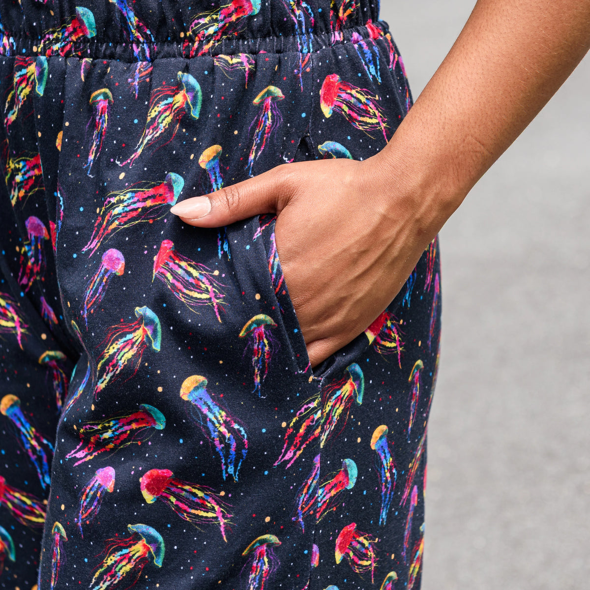 Rainbow Jellyfish Palazzo Pants with Pockets