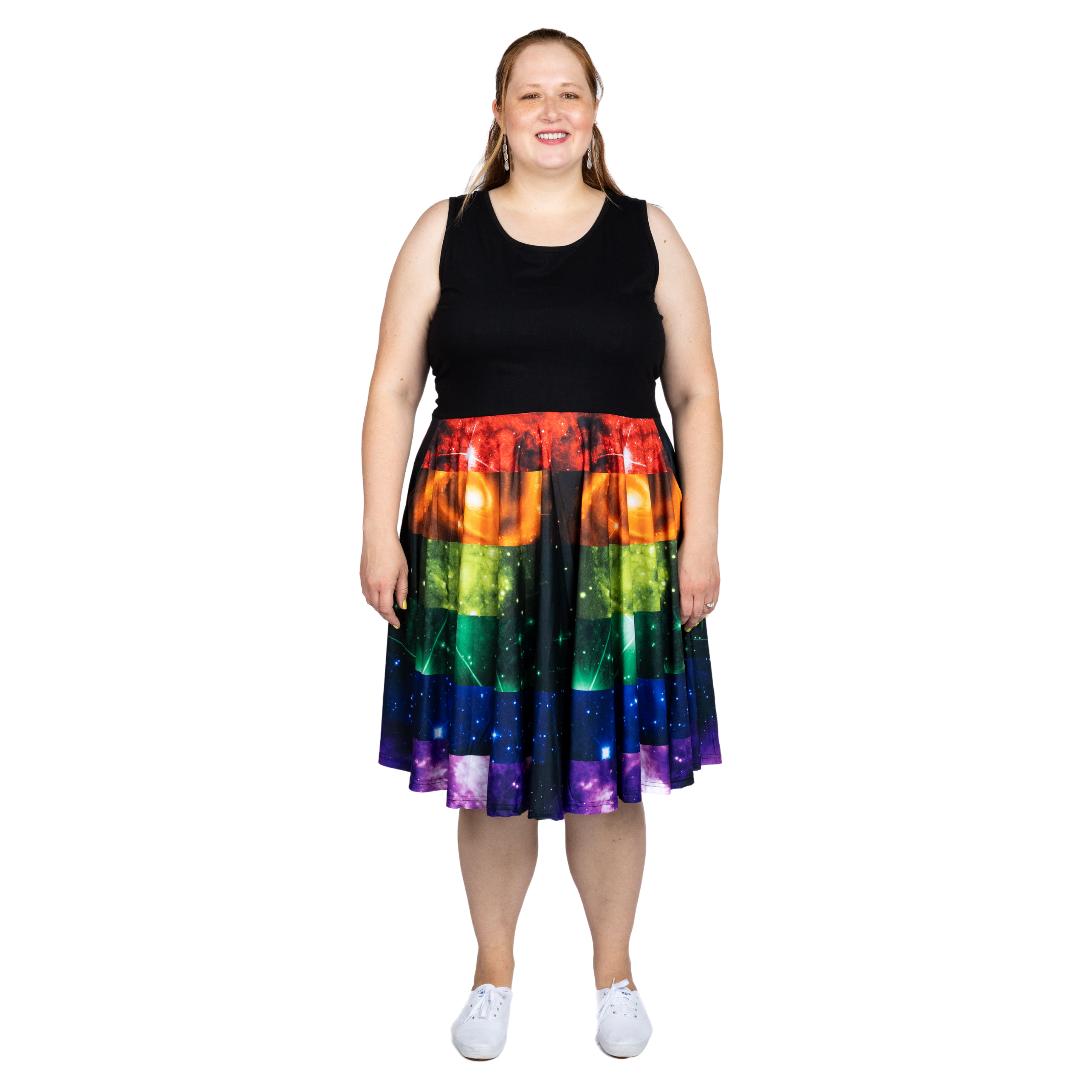 Rainbow Nebula Sleeveless Full Twirl Dress