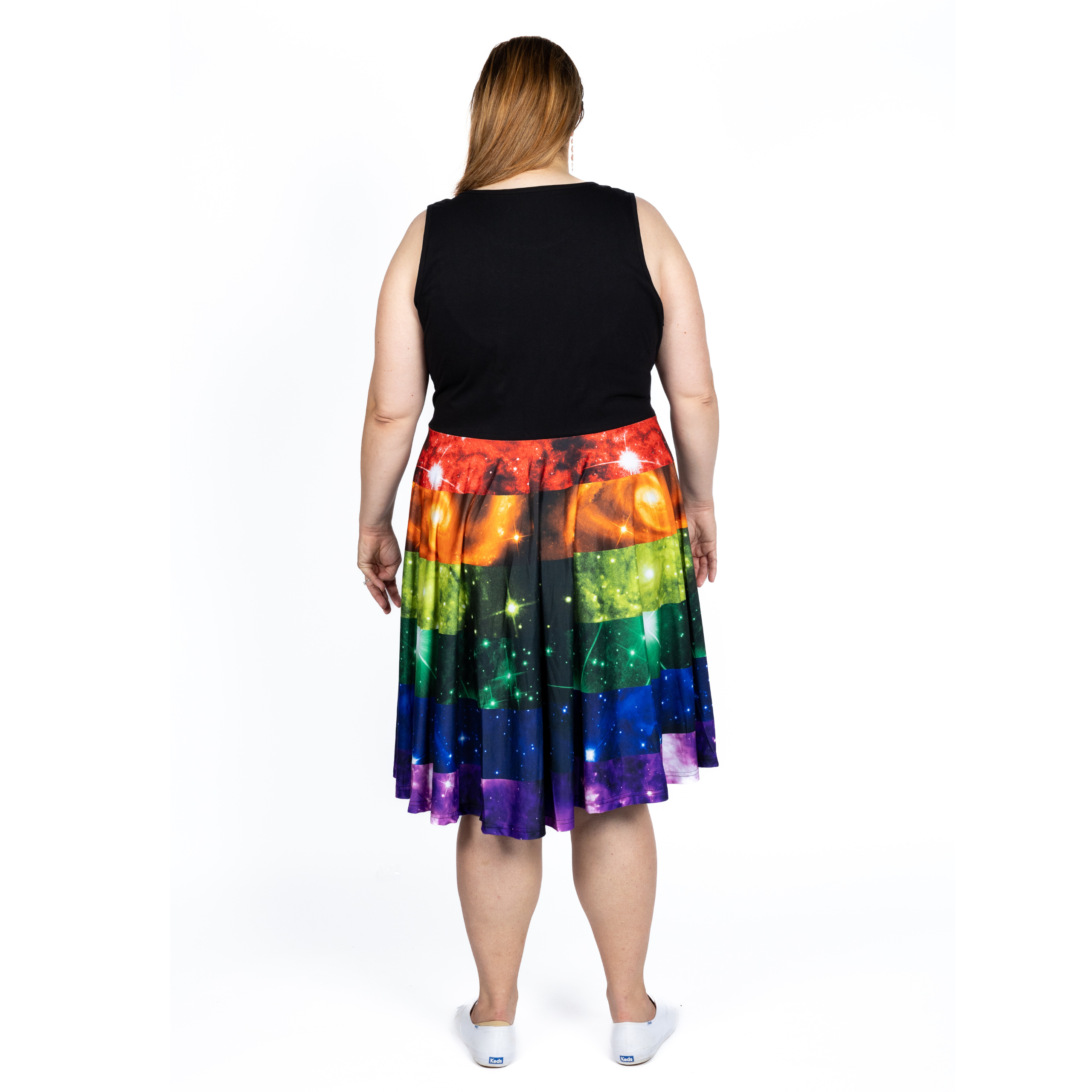 Rainbow Nebula Sleeveless Full Twirl Dress