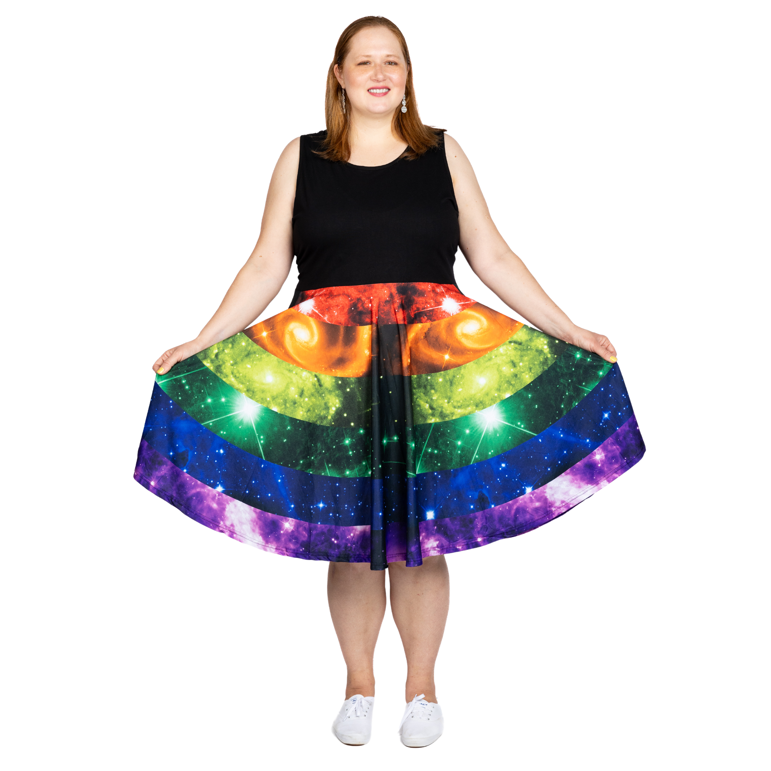 Rainbow Nebula Sleeveless Full Twirl Dress