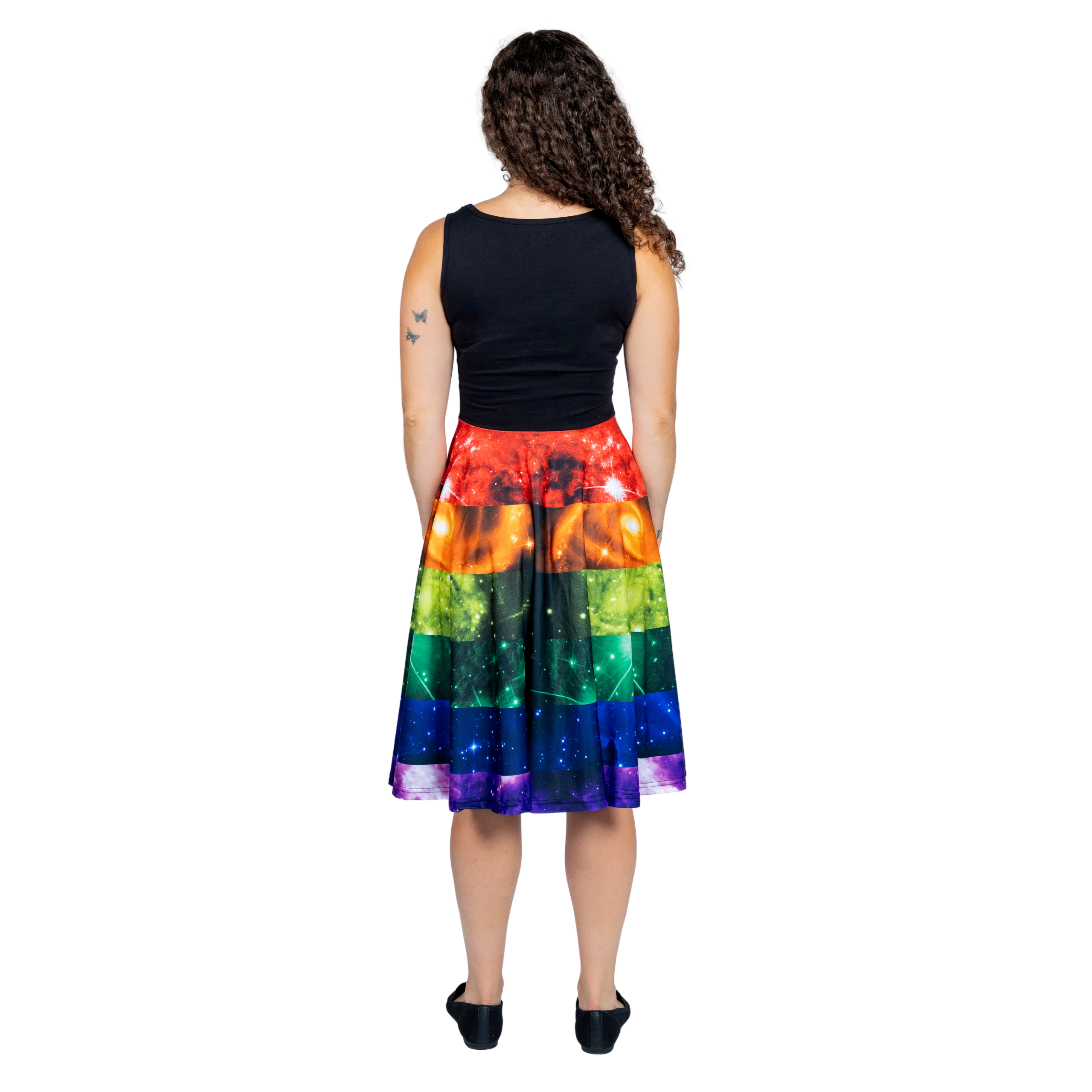 Rainbow Nebula Sleeveless Full Twirl Dress