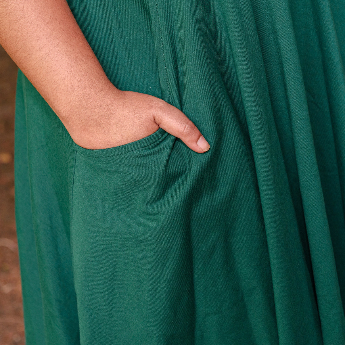 Rainforest Green Petite Twirl Dress with Pockets