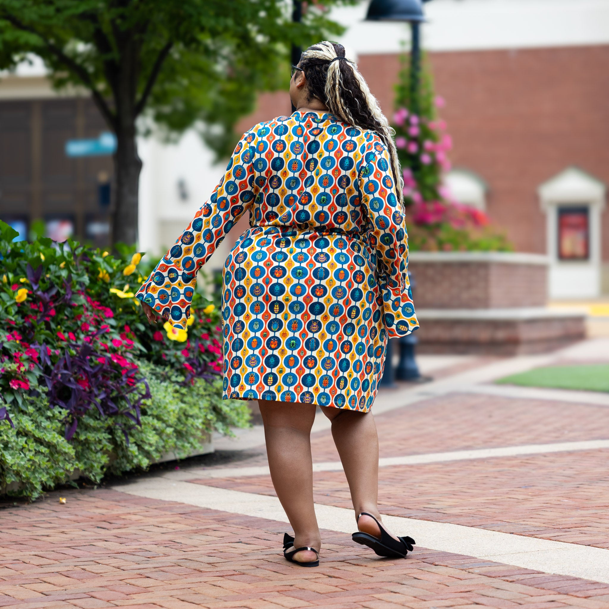 Retro Bugs Button-Up Dress