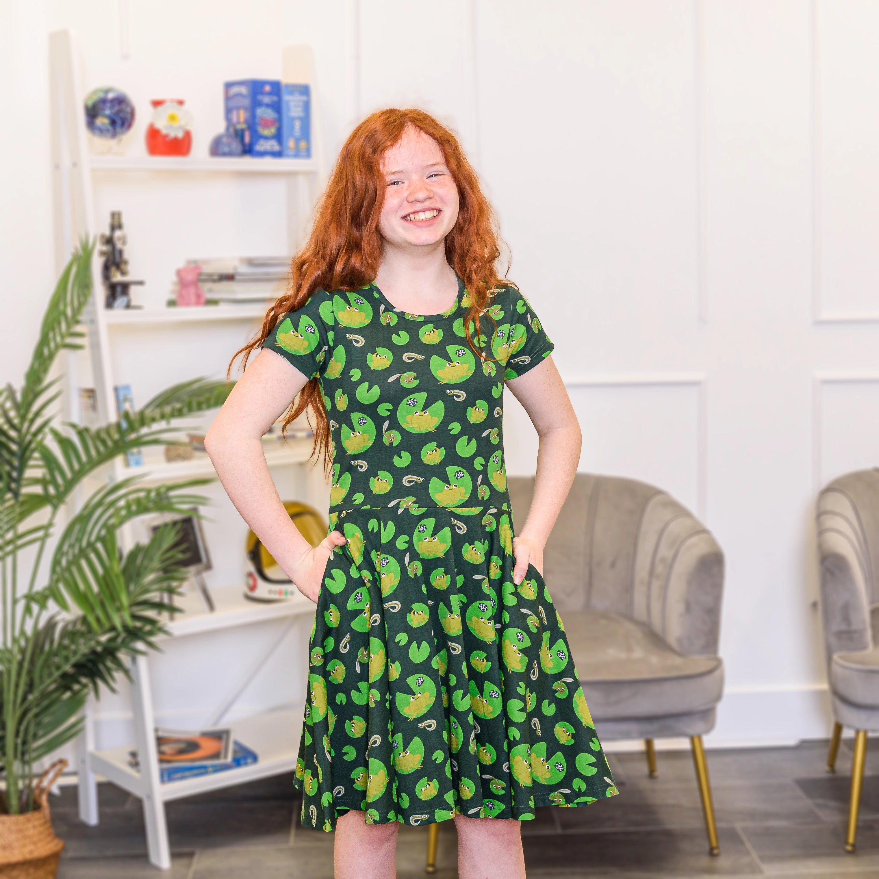 Ribbit Kids Twirl Dress with Pockets