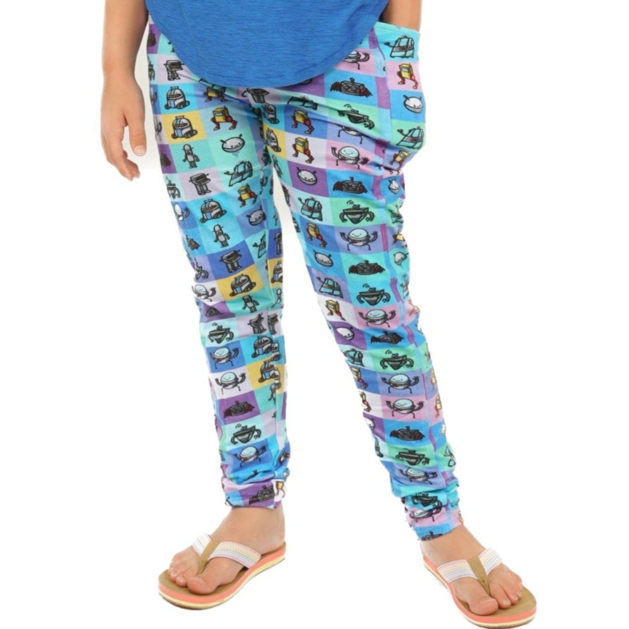 Robots Kids Leggings with Pockets