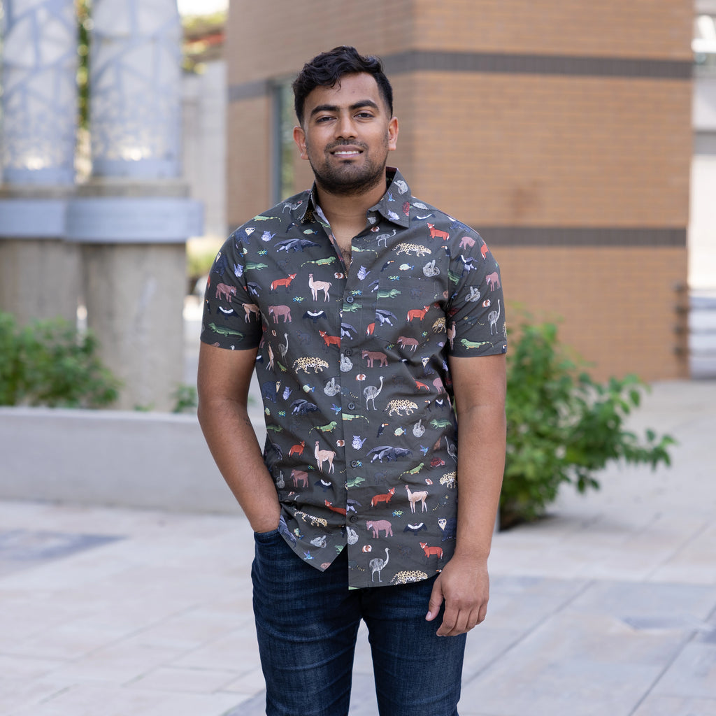 Safari Animals Button-Up Shirt Svaha USA