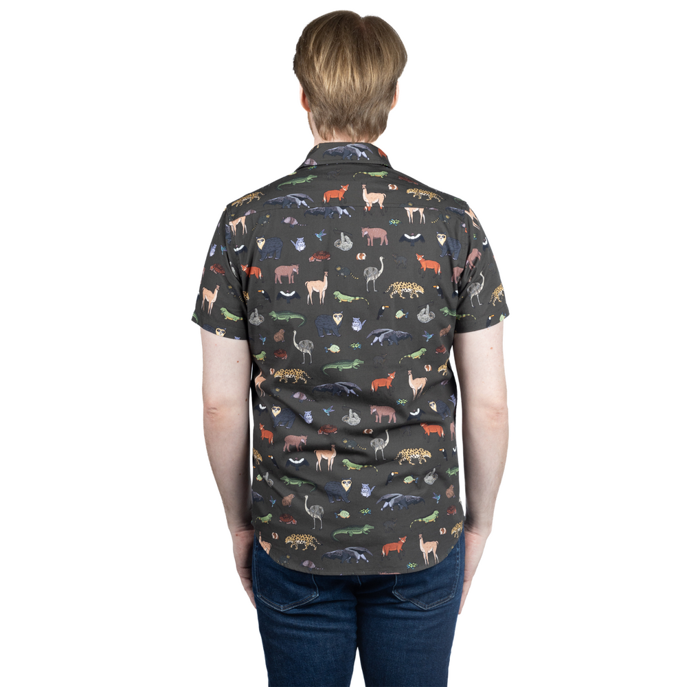 Safari Savannah Kitenge Chinese Collar Shirt - Shama Print main image 1